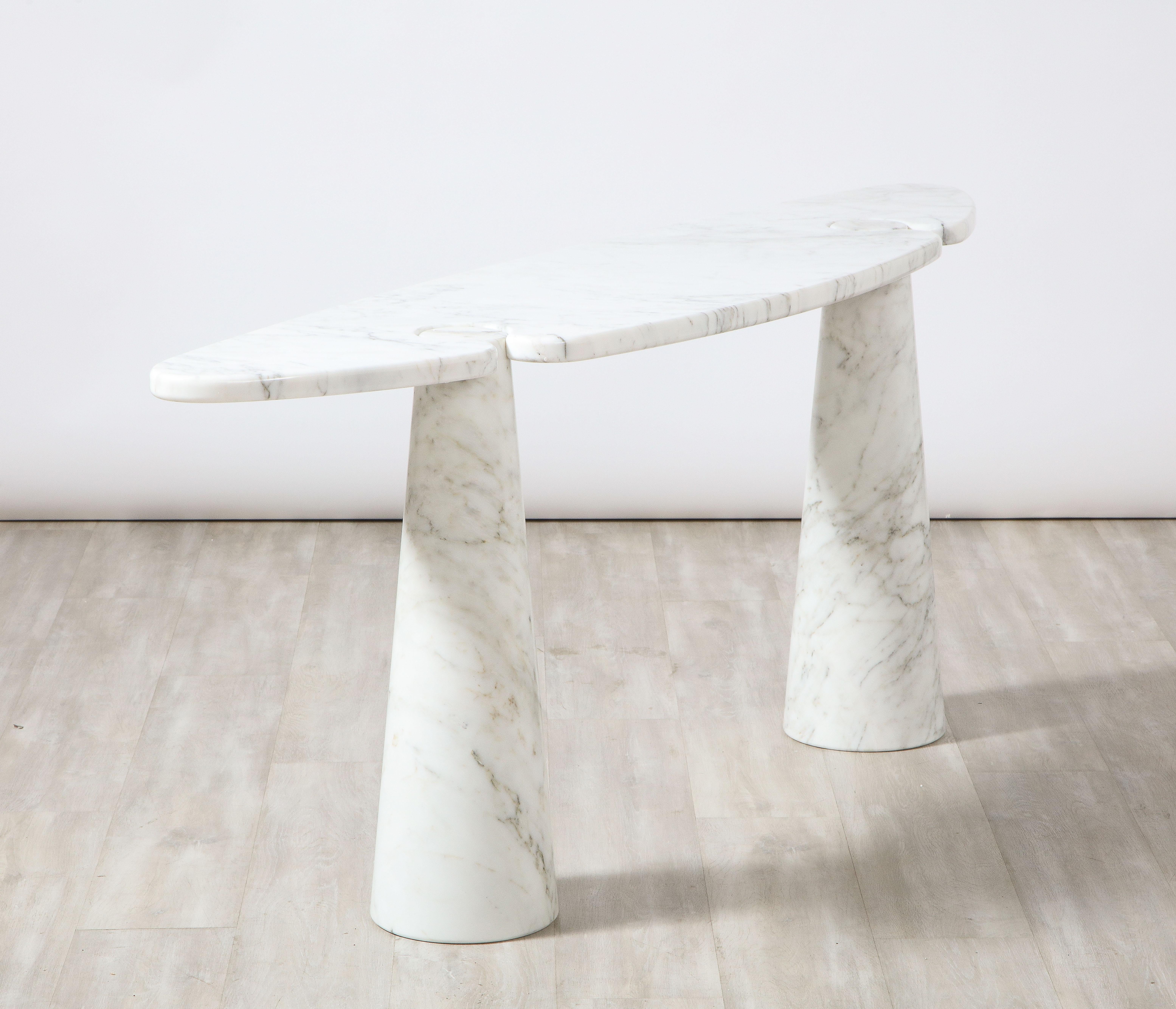 Angelo Mangiarotti 'Eros' Carrara Marble Console Table For Sale 9