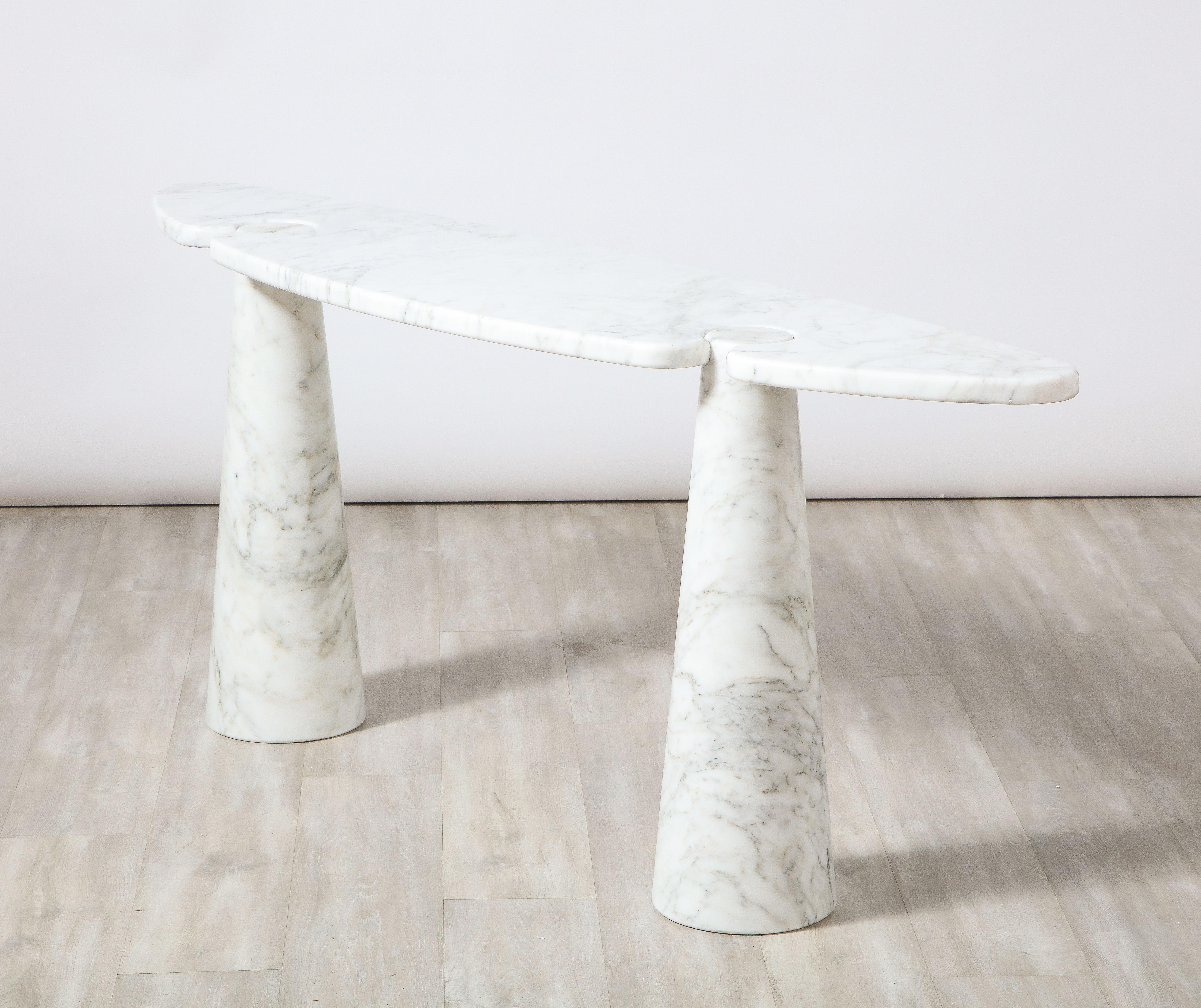 Late 20th Century Angelo Mangiarotti 'Eros' Carrara Marble Console Table For Sale