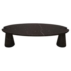 Angelo Mangiarotti Table basse Eros en marbre noir poli 1970 (Signé)