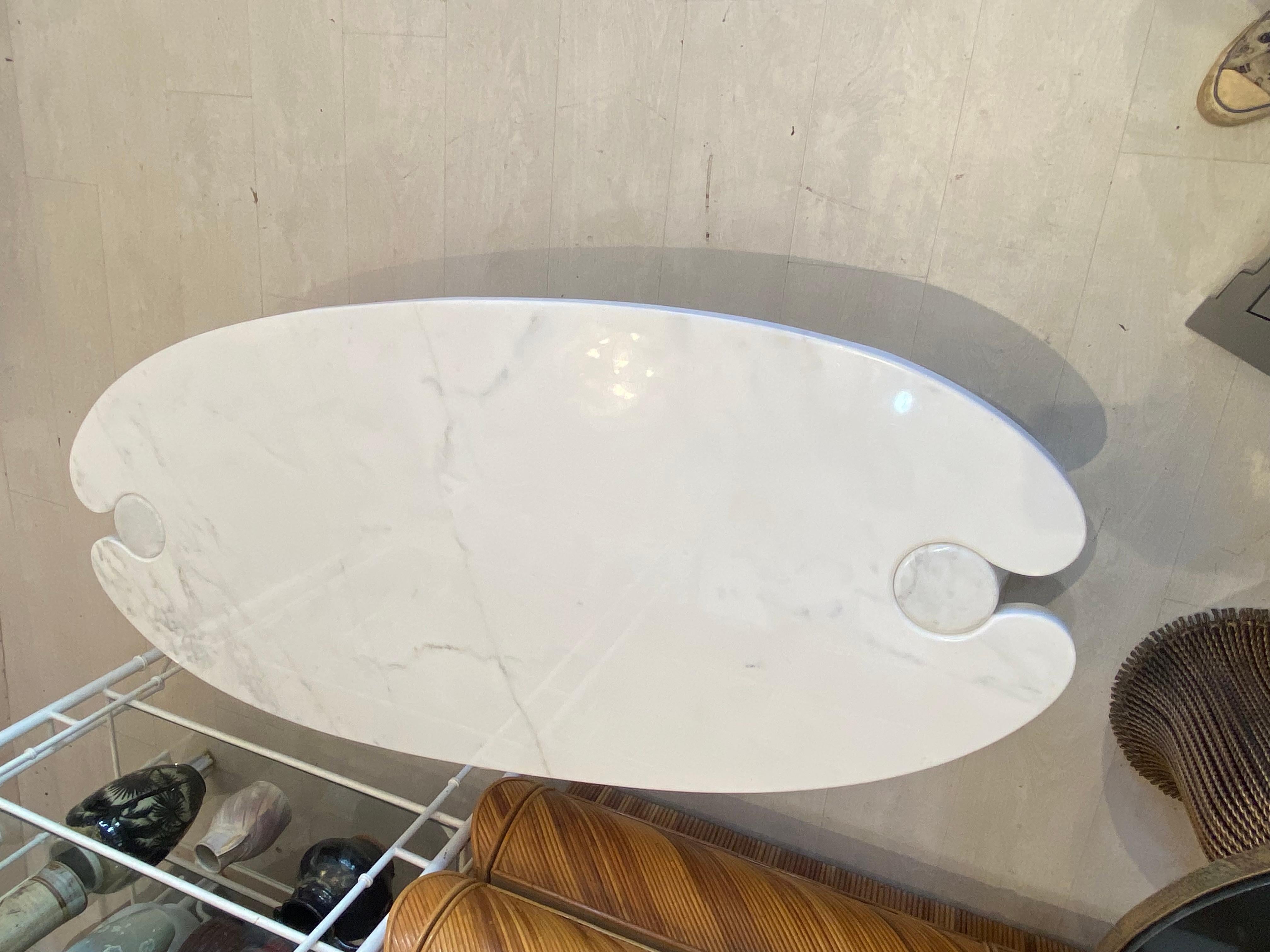 Angelo Mangiarotti Eros Coffee Table White Carrera Marble for Skipper 4