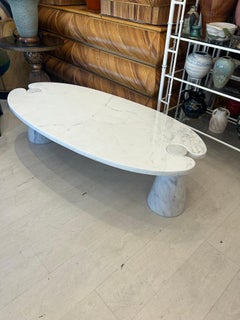 Angelo Mangiarotti Eros Coffee Table White Carrera Marble for Skipper