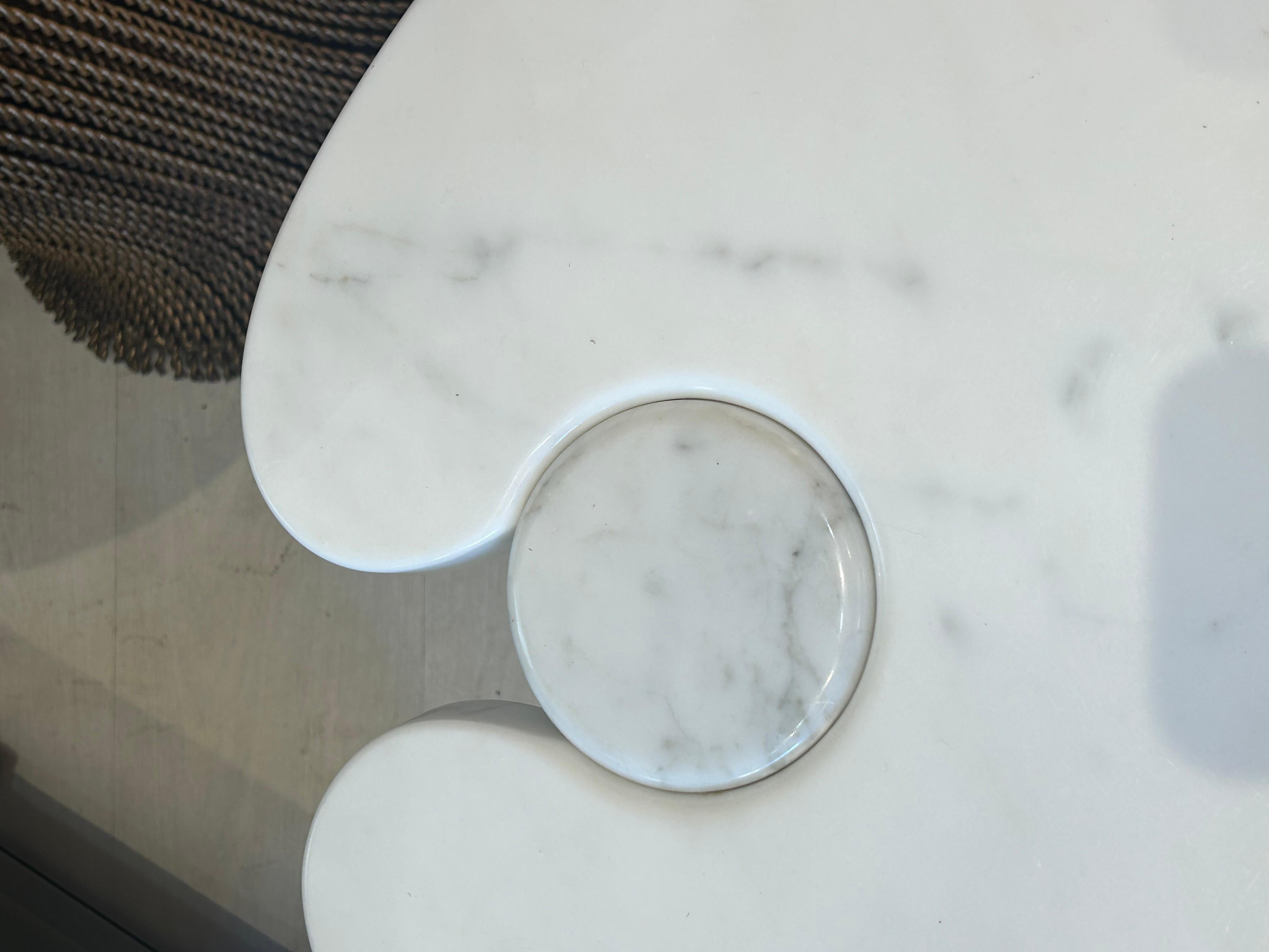 Angelo Mangiarotti Eros Coffee Table White Carrera Marble for Skipper 1