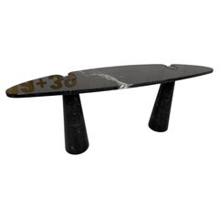 Table console Angelo Mangiarotti " Eros " en marbre noir Marquina, Italie, années 1970