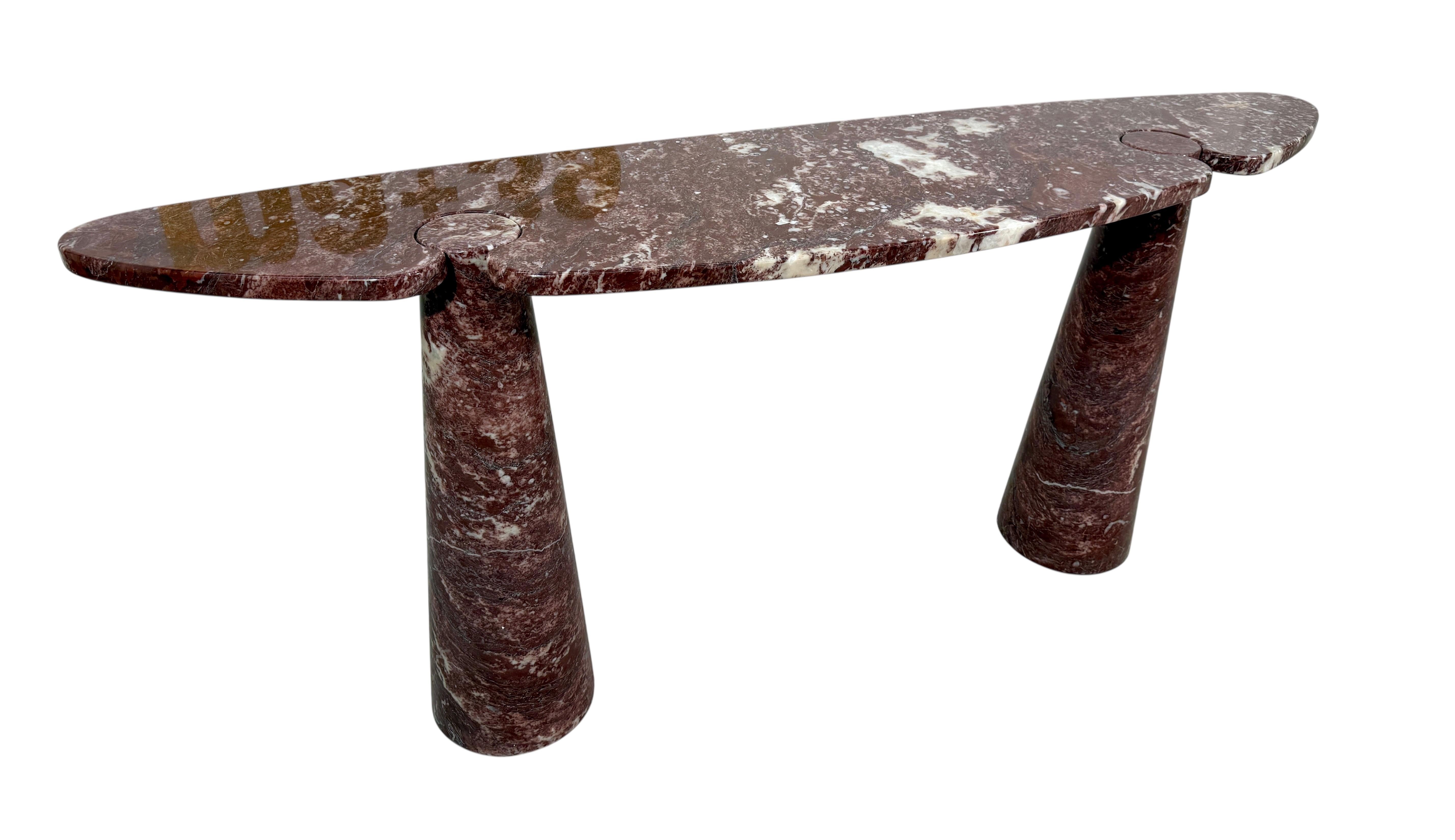Angelo Mangiarotti Eros Console Table in Rosso Verona Marble, Italy, 1970s For Sale 4