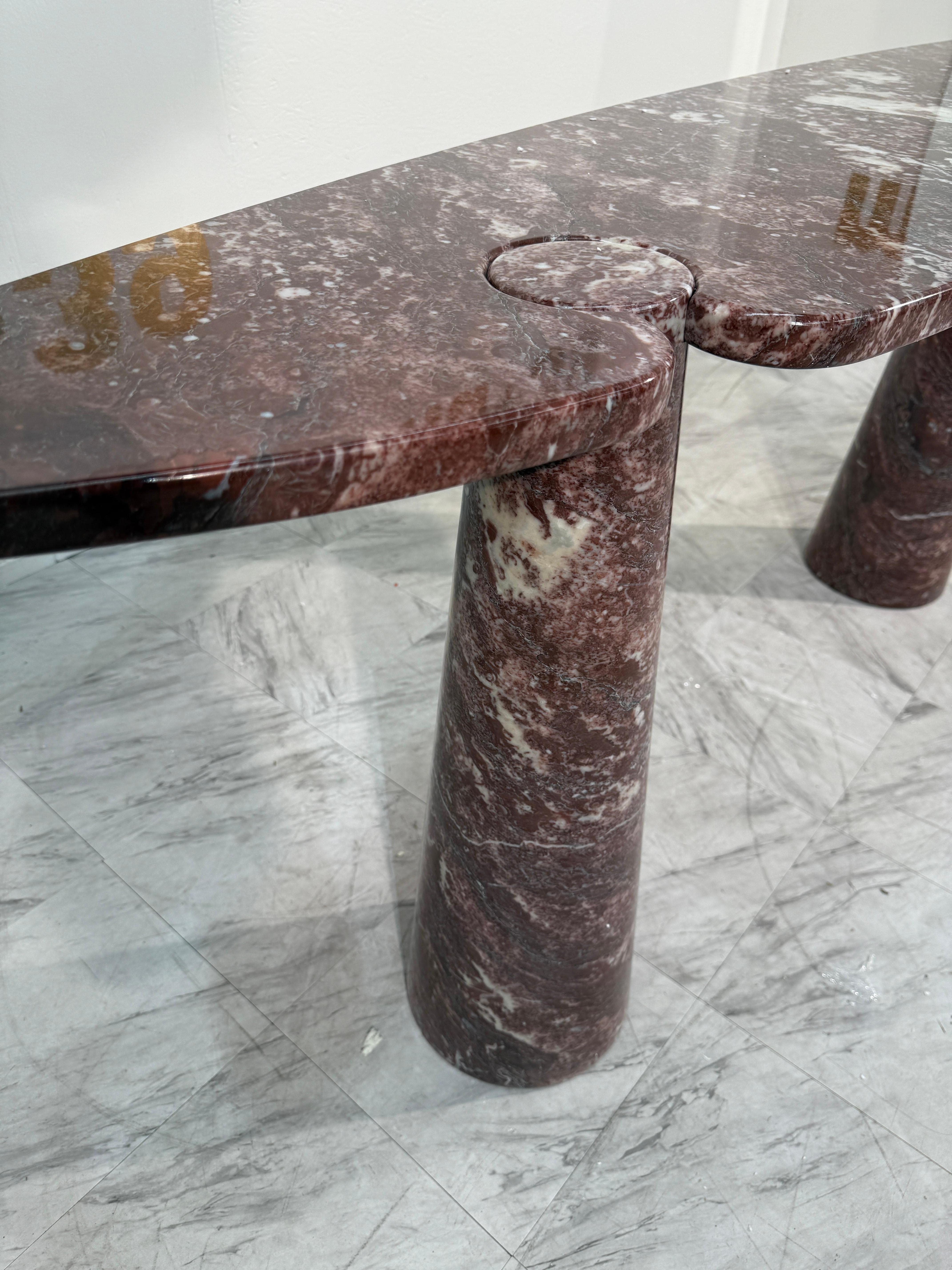 Angelo Mangiarotti Table console Eros en marbre Rosso Verona, Italie, années 1970 Bon état - En vente à Los Angeles, CA