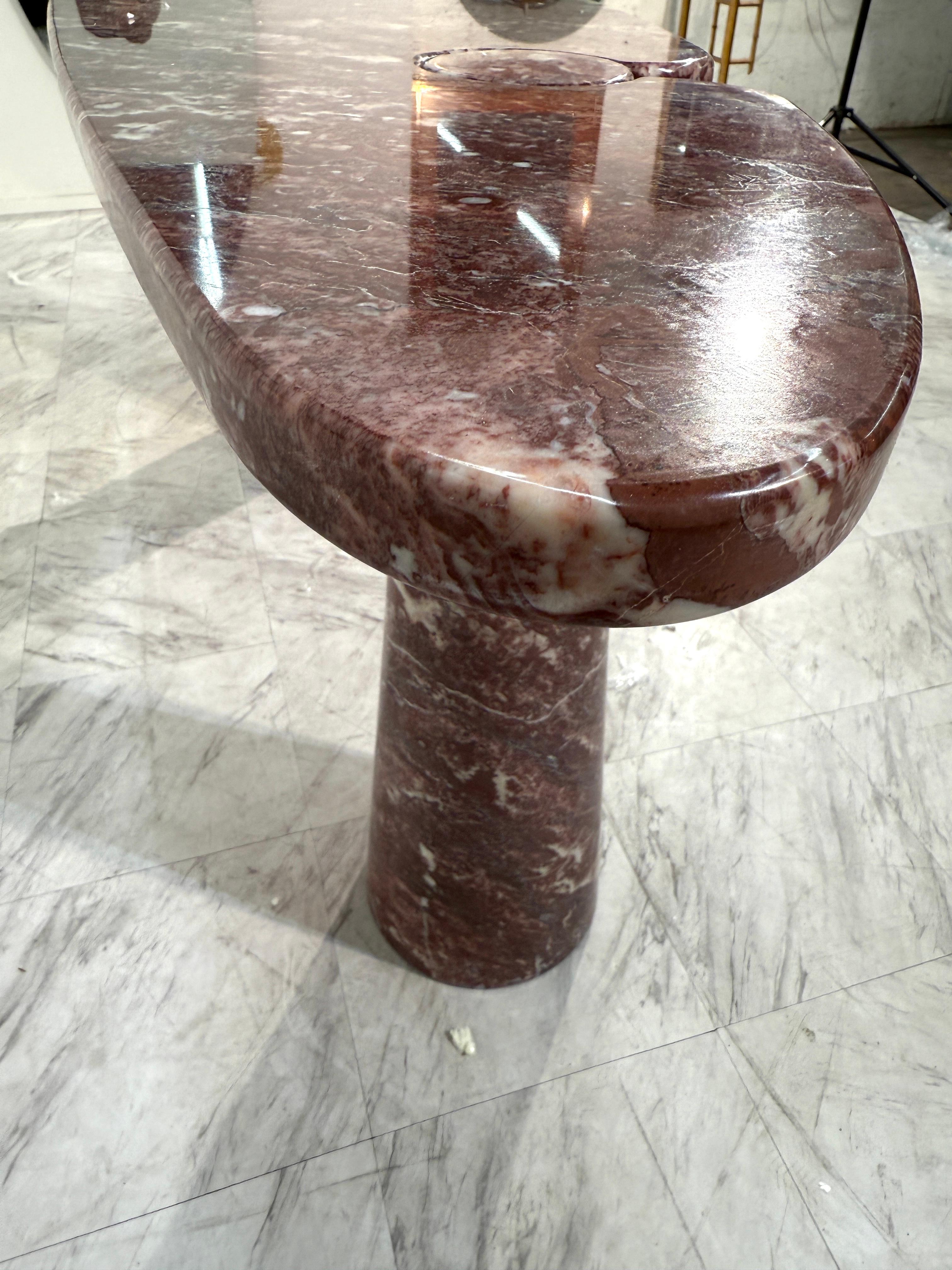 Fin du 20e siècle Angelo Mangiarotti Table console Eros en marbre Rosso Verona, Italie, années 1970 en vente