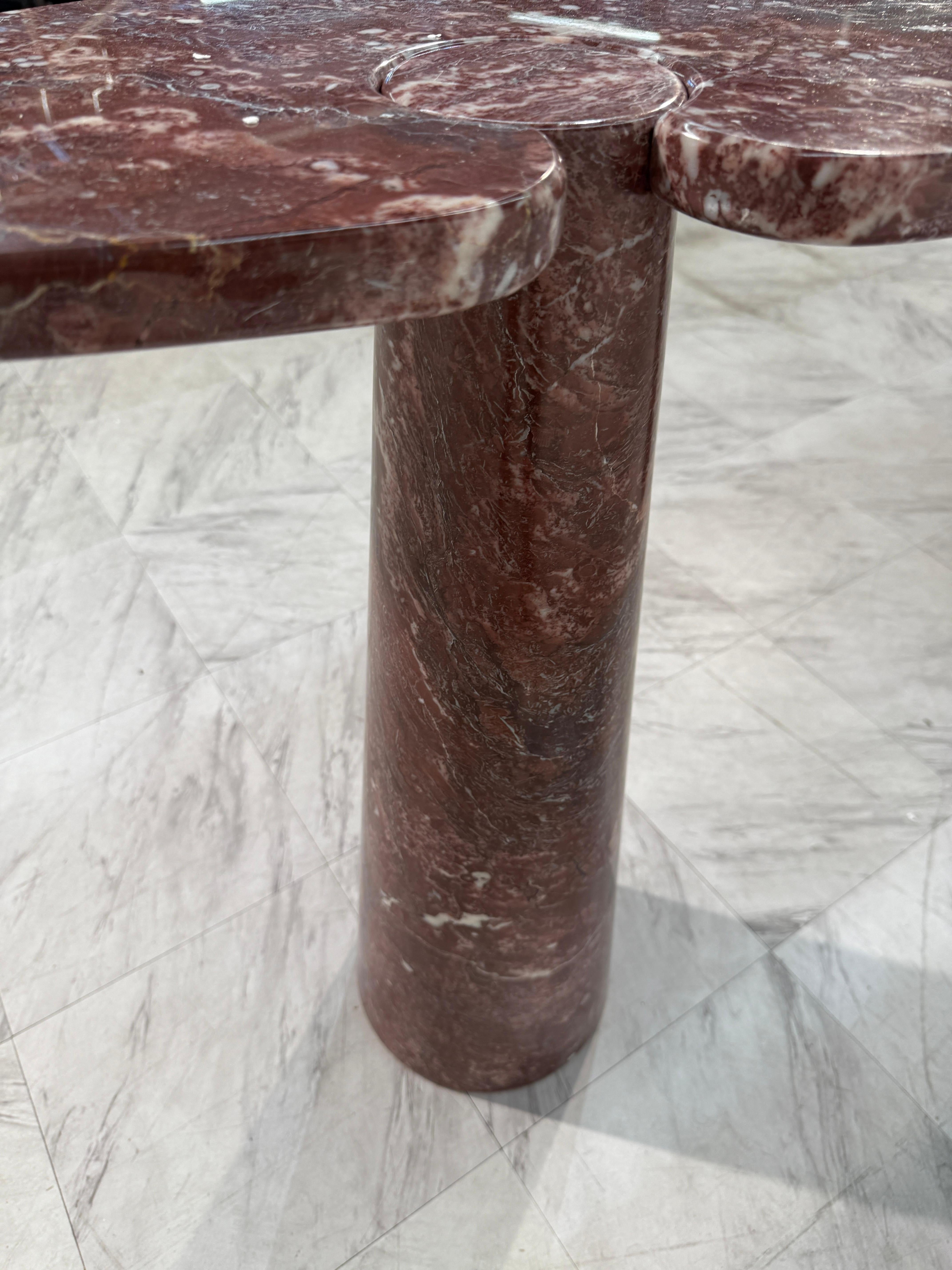 Angelo Mangiarotti Eros Console Table in Rosso Verona Marble, Italy, 1970s For Sale 1