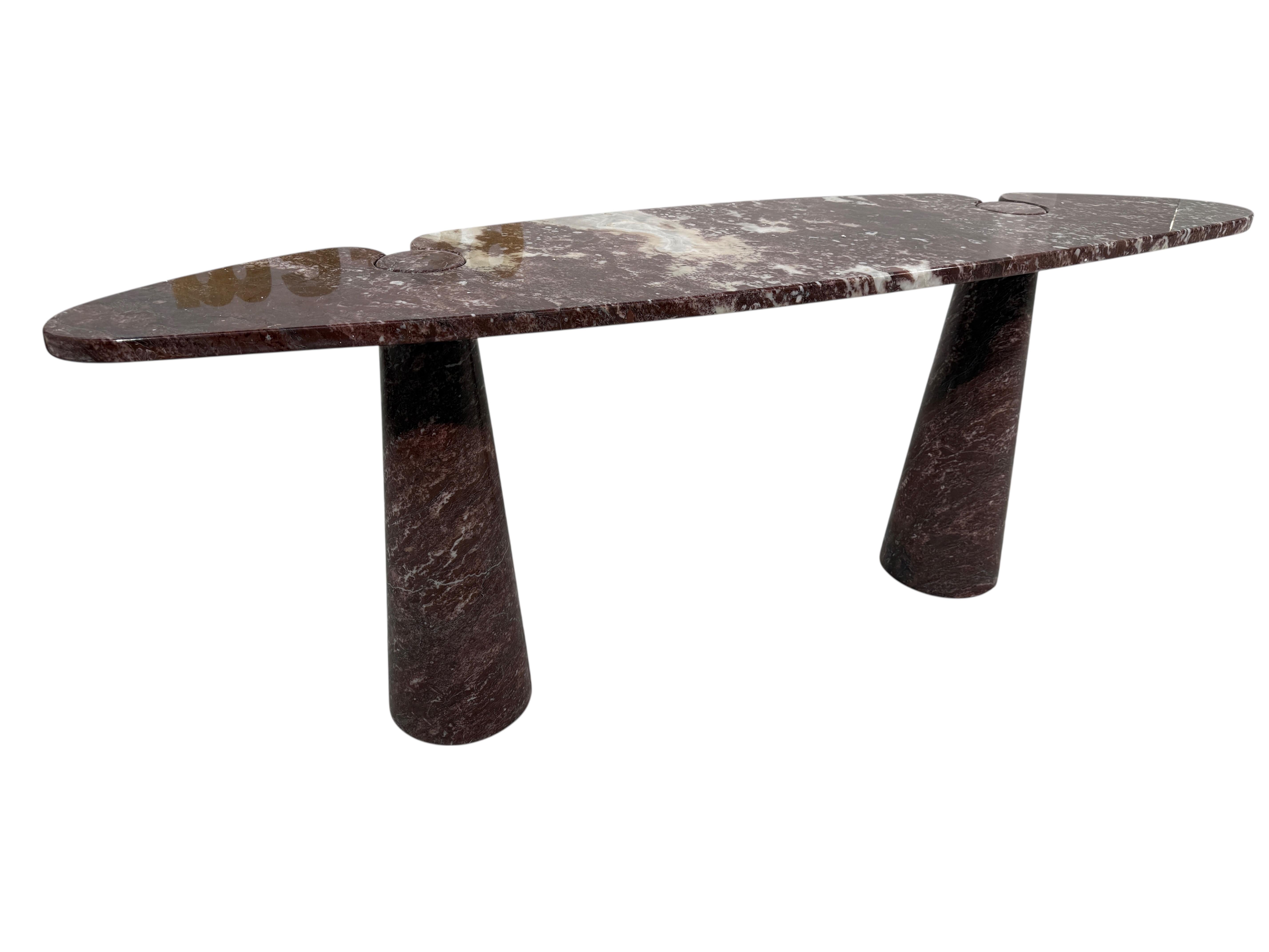 Angelo Mangiarotti Eros Console Table in Rosso Verona Marble, Italy, 1970s For Sale 3