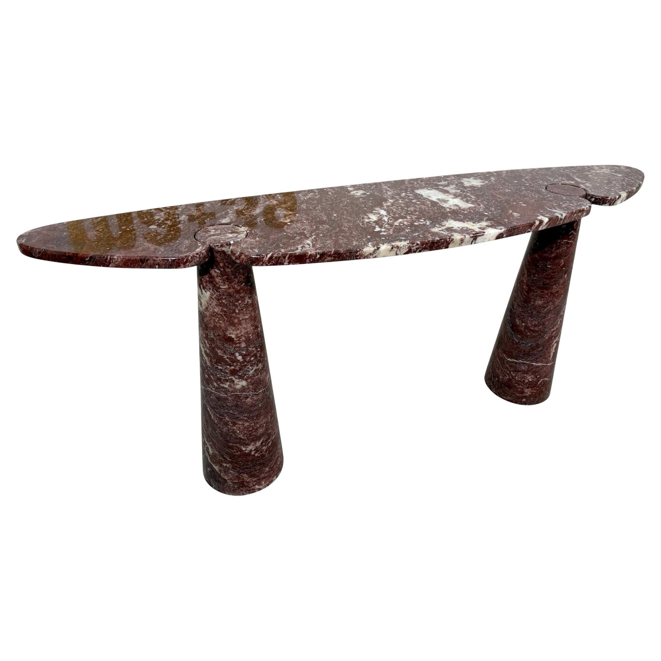 Angelo Mangiarotti Table console Eros en marbre Rosso Verona, Italie, années 1970 en vente
