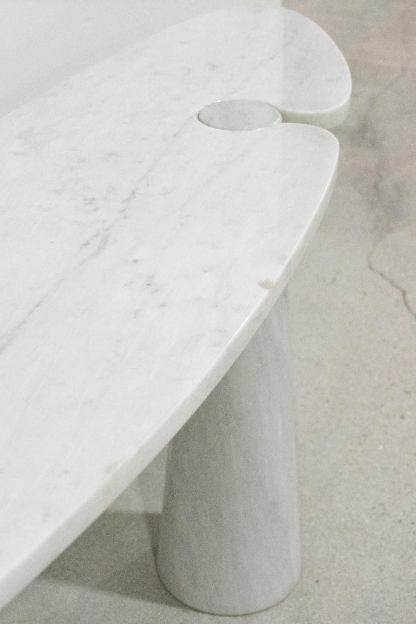 Carrara Marble Angelo Mangiarotti Eros Console Table, Italy 1970s  For Sale