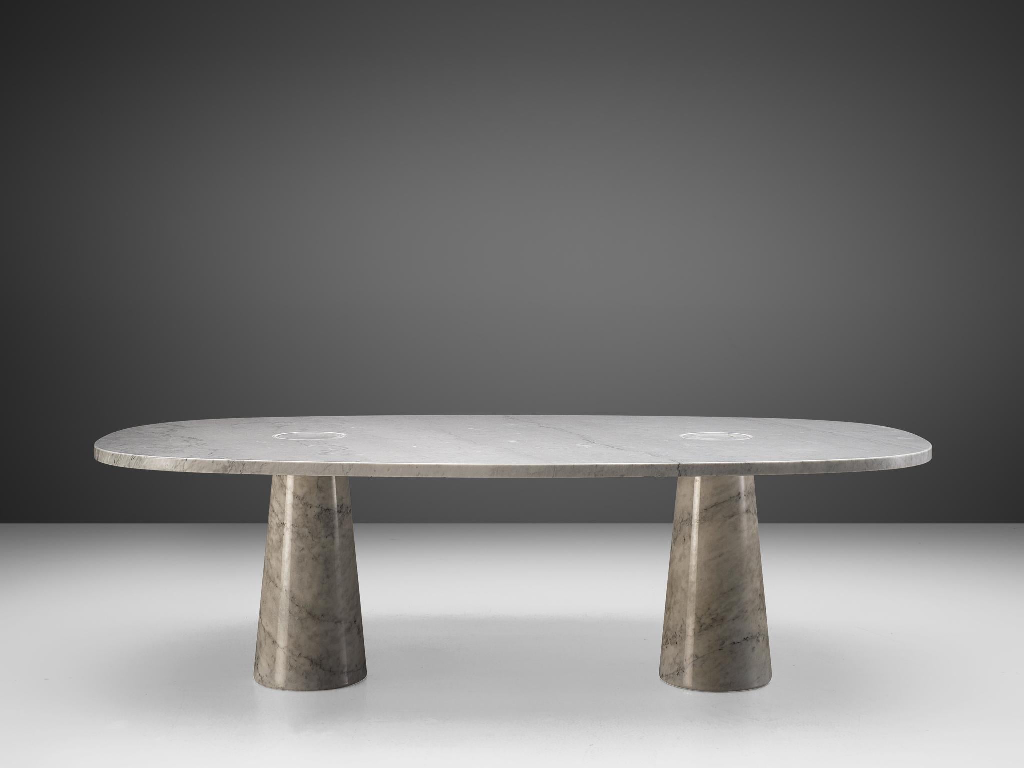 Mid-Century Modern Large 'Eros' Dining Table Angelo Mangiarotti, , Carrara Marble, Italy, 1970s