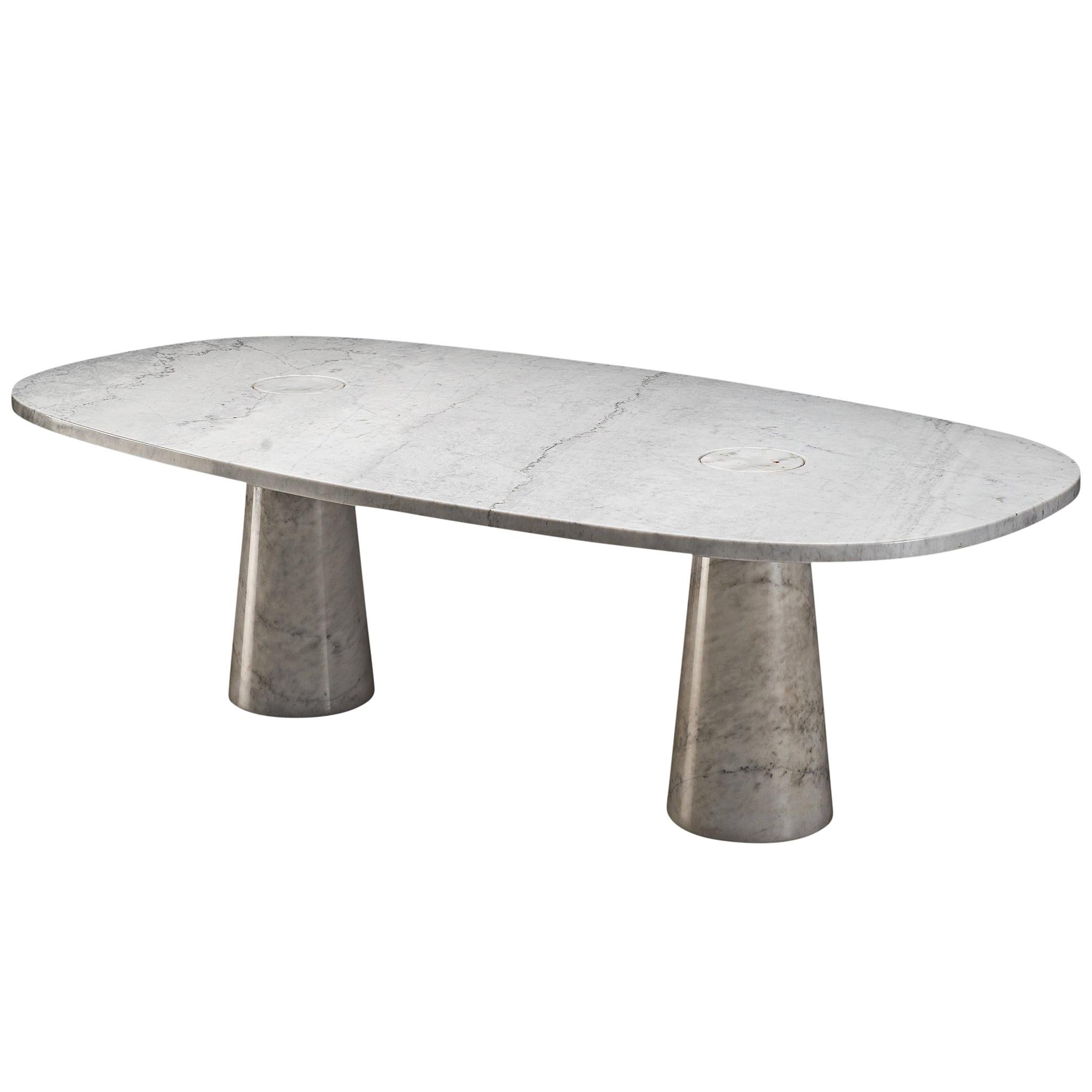 Large 'Eros' Dining Table Angelo Mangiarotti, , Carrara Marble, Italy, 1970s