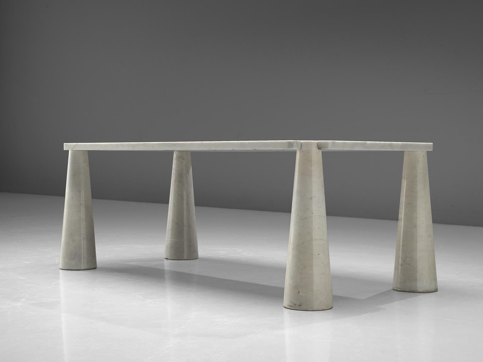 Mid-Century Modern Angelo Mangiarotti 'Eros' Dining Table in Carrara Marble