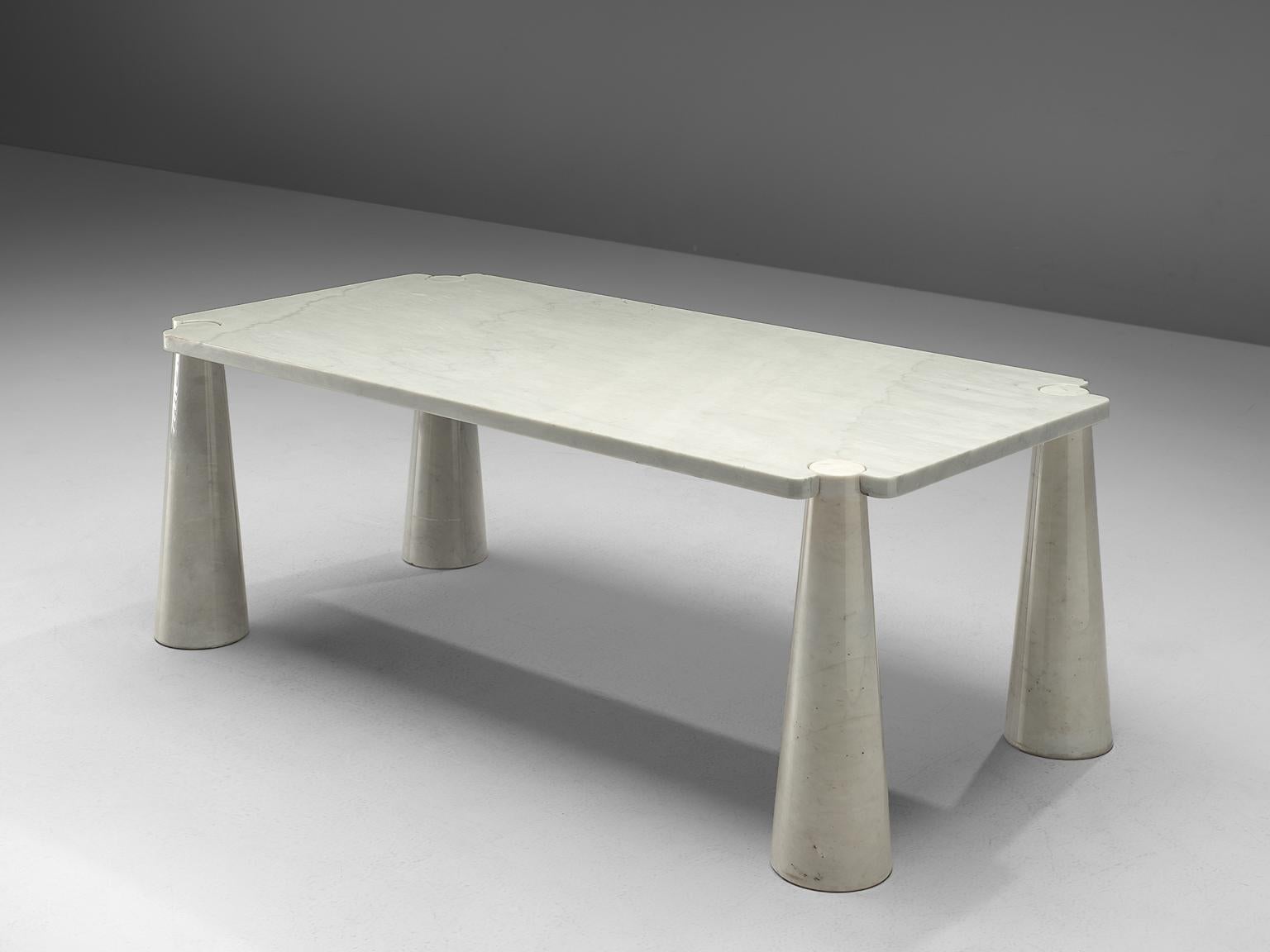 Italian Angelo Mangiarotti 'Eros' Dining Table in Carrara Marble