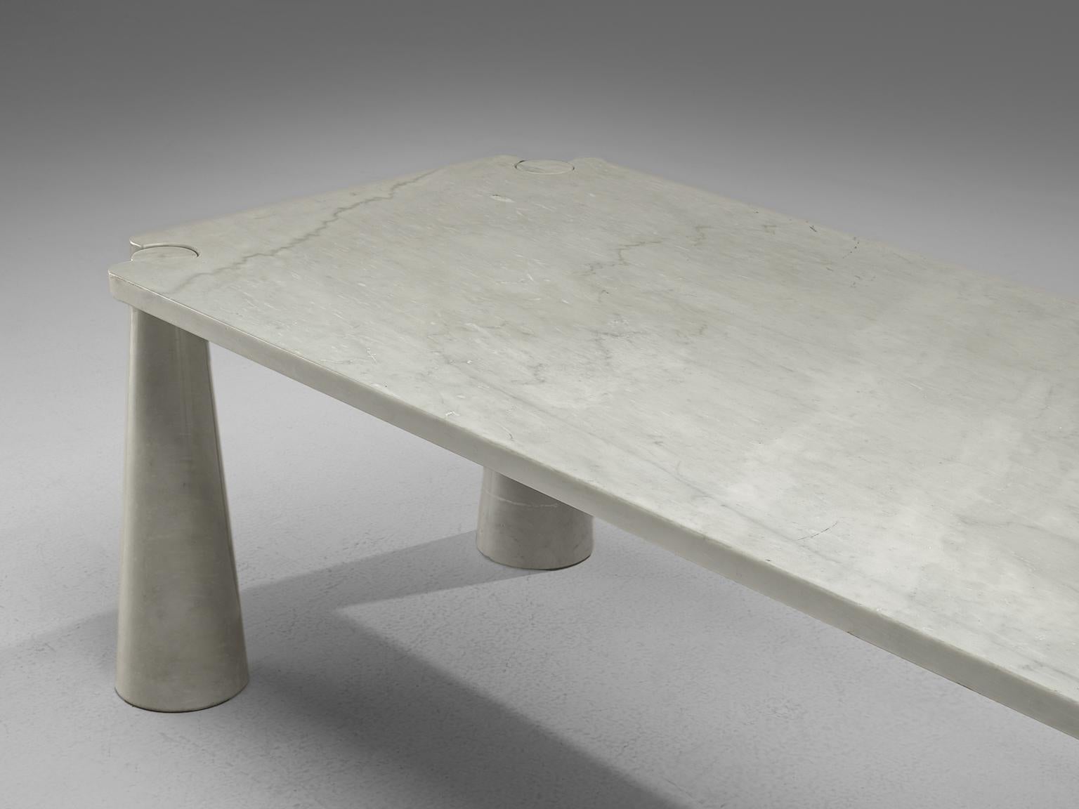Angelo Mangiarotti 'Eros' Dining Table in Carrara Marble In Good Condition In Waalwijk, NL