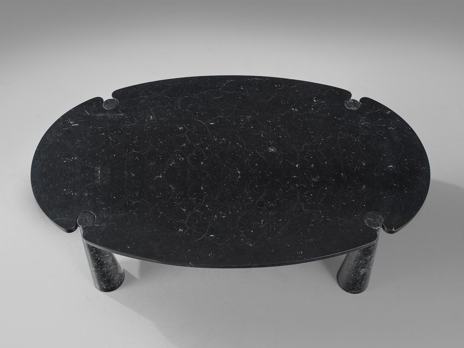 Late 20th Century Angelo Mangiarotti Eros Marble Dining Table in Black Marble