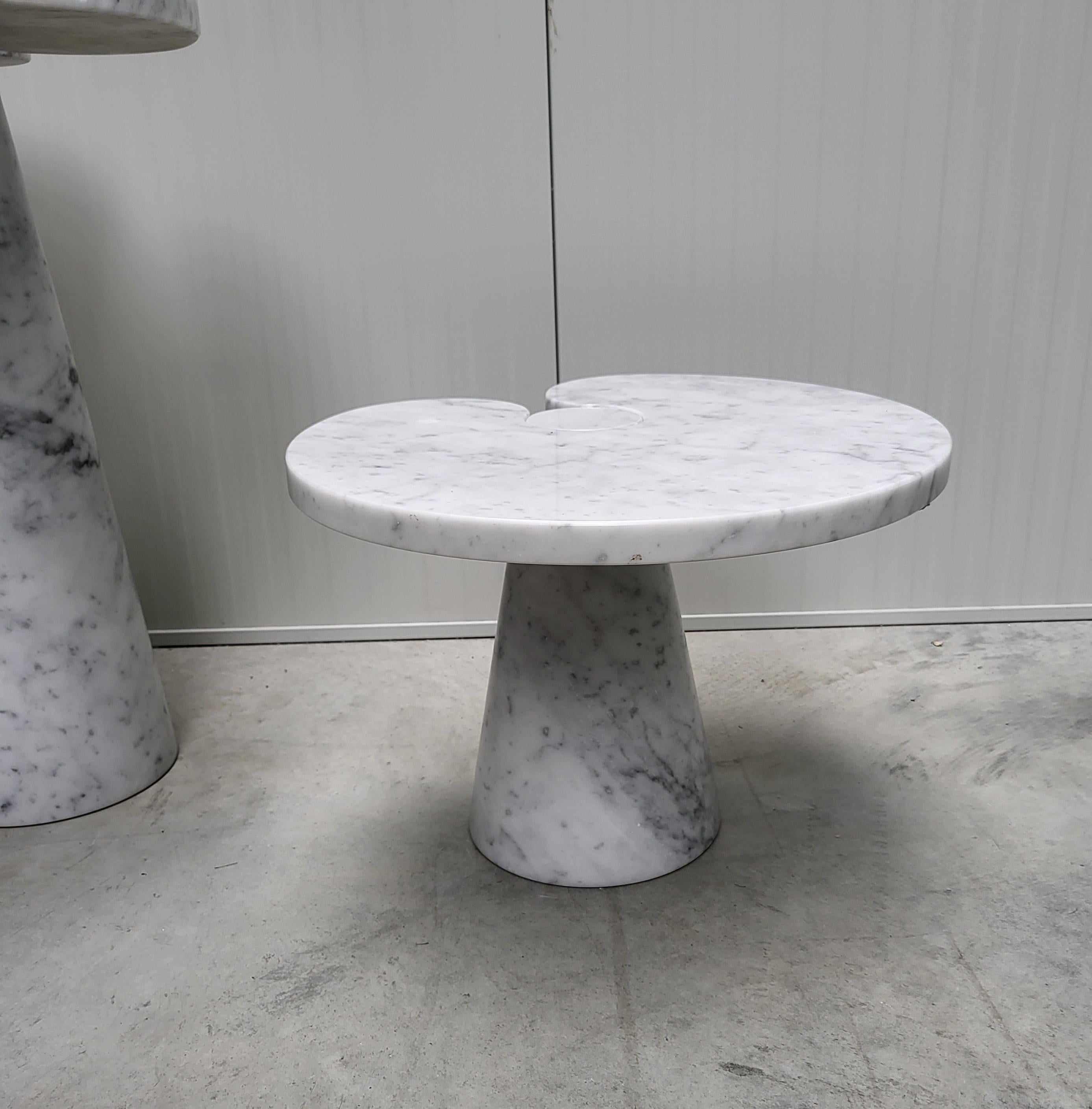 Italian Angelo Mangiarotti Eros Marble Side Tables by Skipper 1970s For Sale