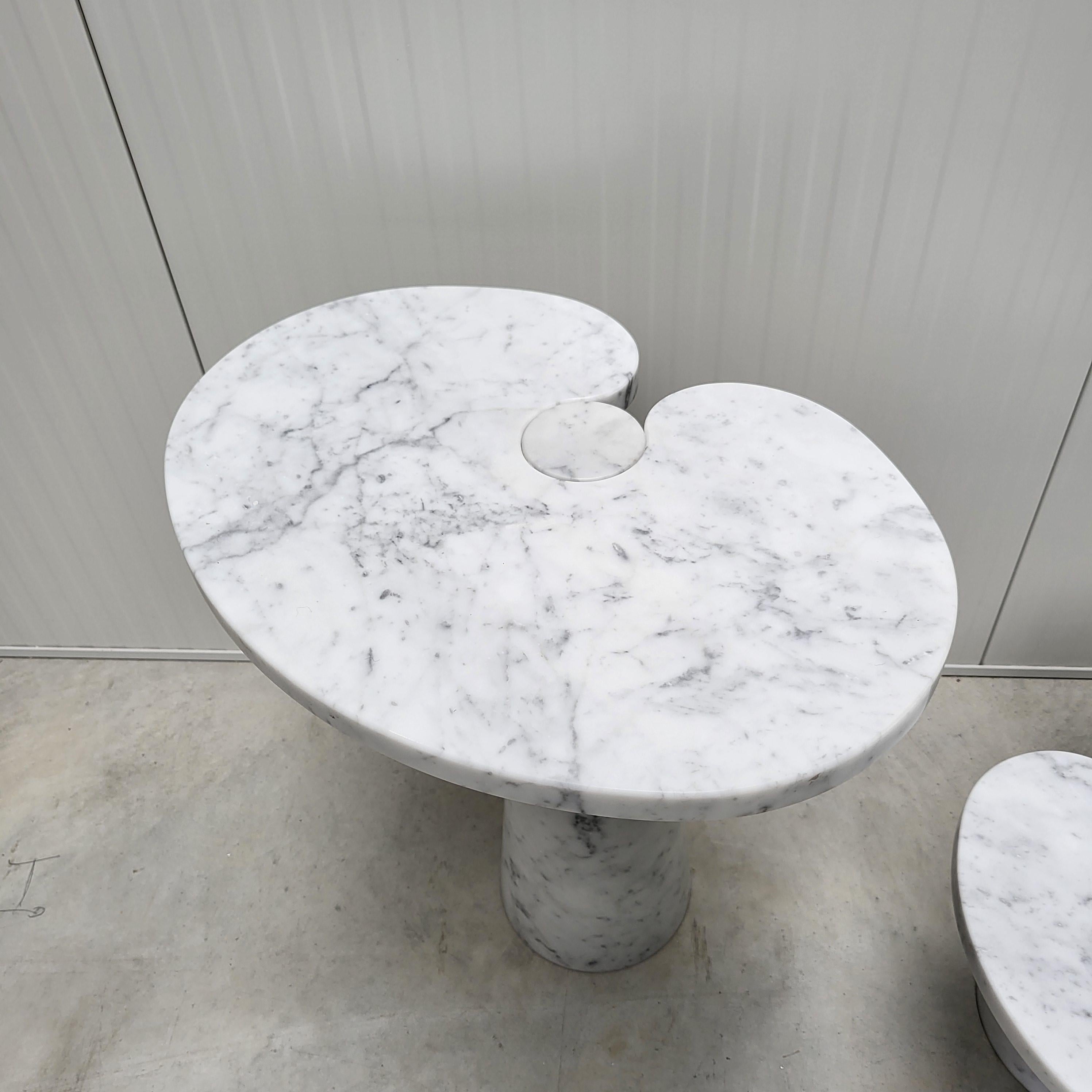 Hand-Crafted Angelo Mangiarotti Eros Marble Side Tables by Skipper 1970s For Sale
