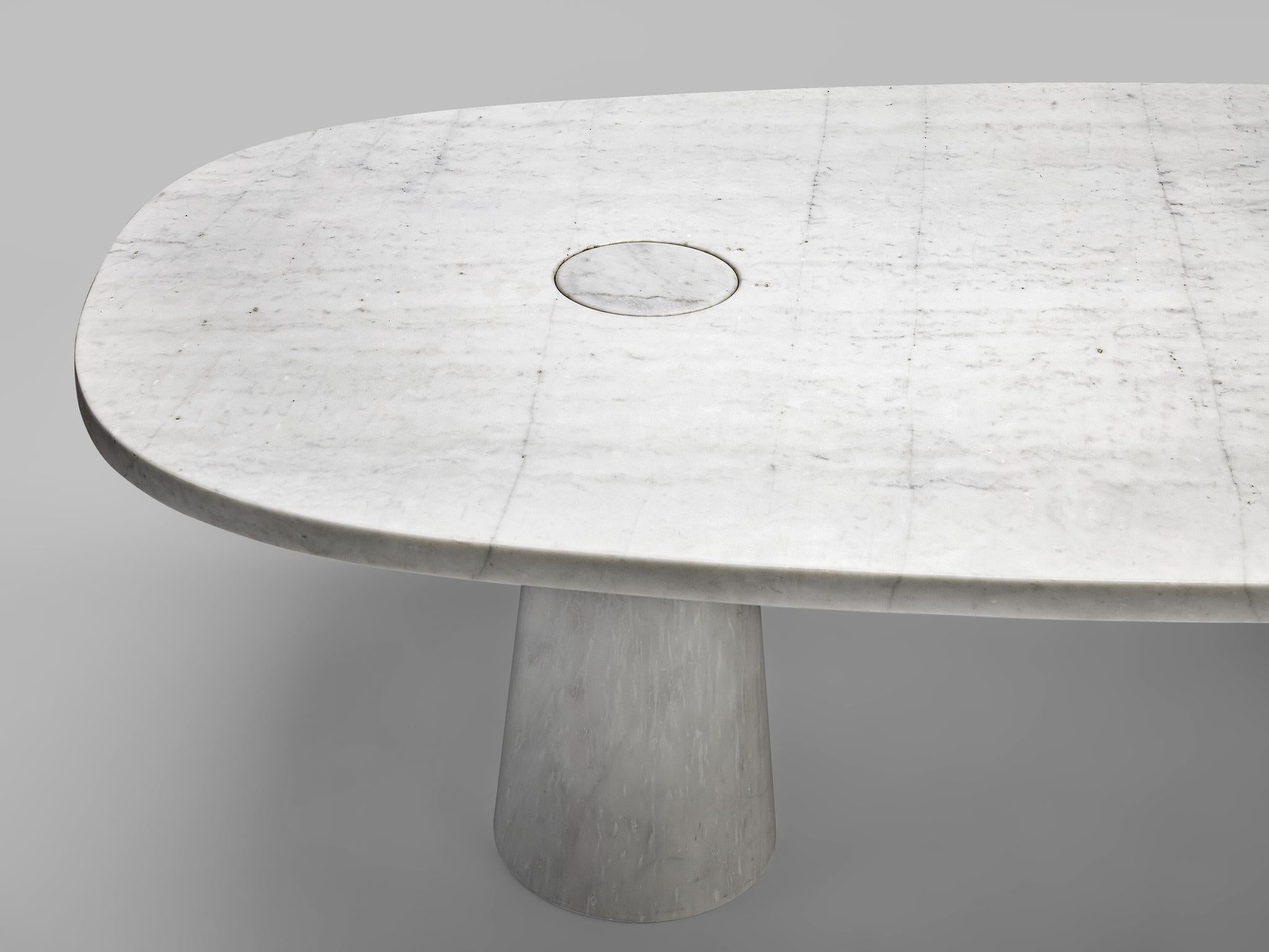 Angelo Mangiarotti 'Eros' Oval Dining Table in White Marble 4