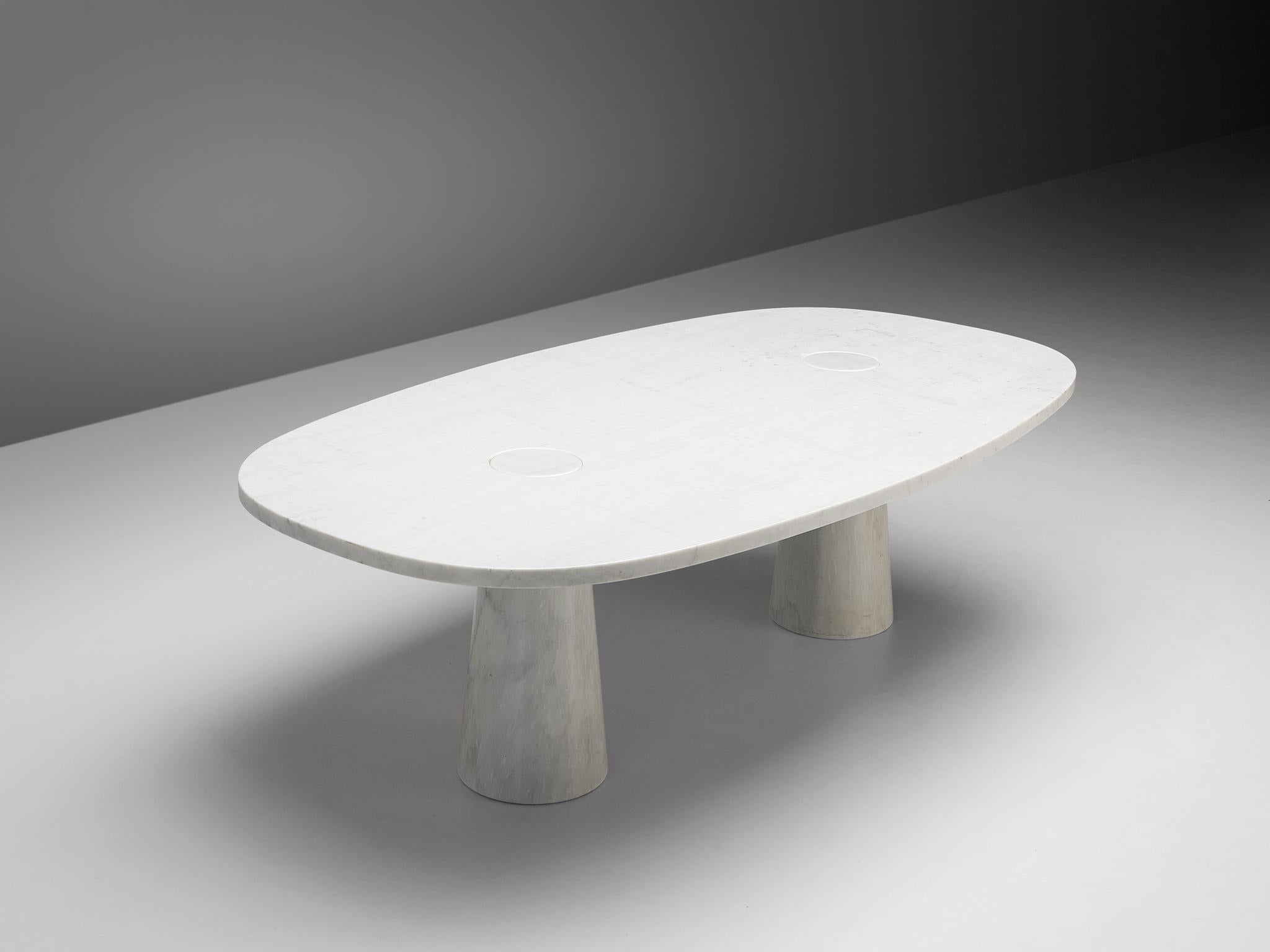 Angelo Mangiarotti 'Eros' Oval Dining Table in White Marble 1
