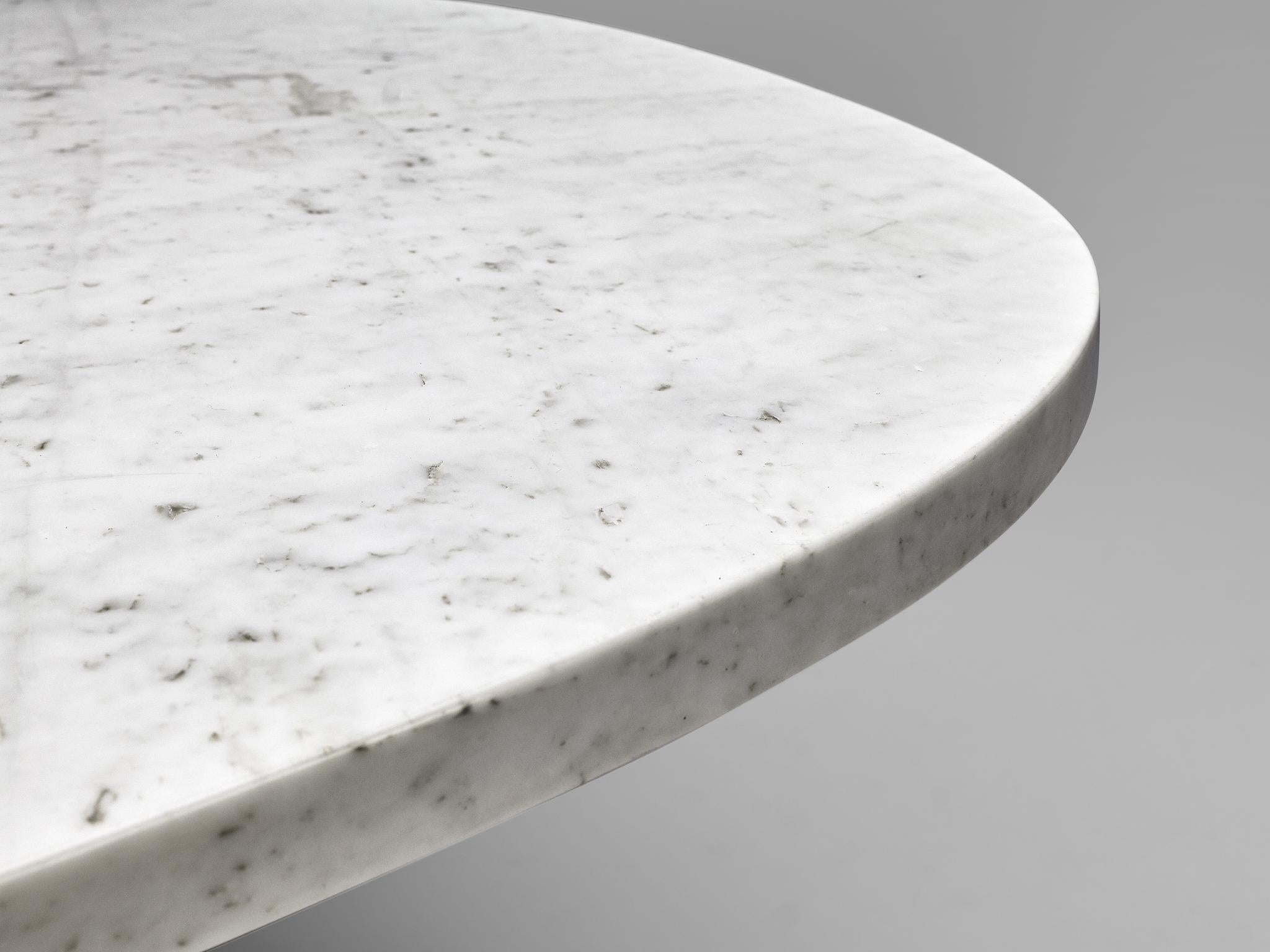 Late 20th Century Angelo Mangiarotti 'Eros' Oval Dining Table in White Marble
