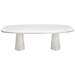 Angelo Mangiarotti 'Eros' Oval Dining Table in White Marble