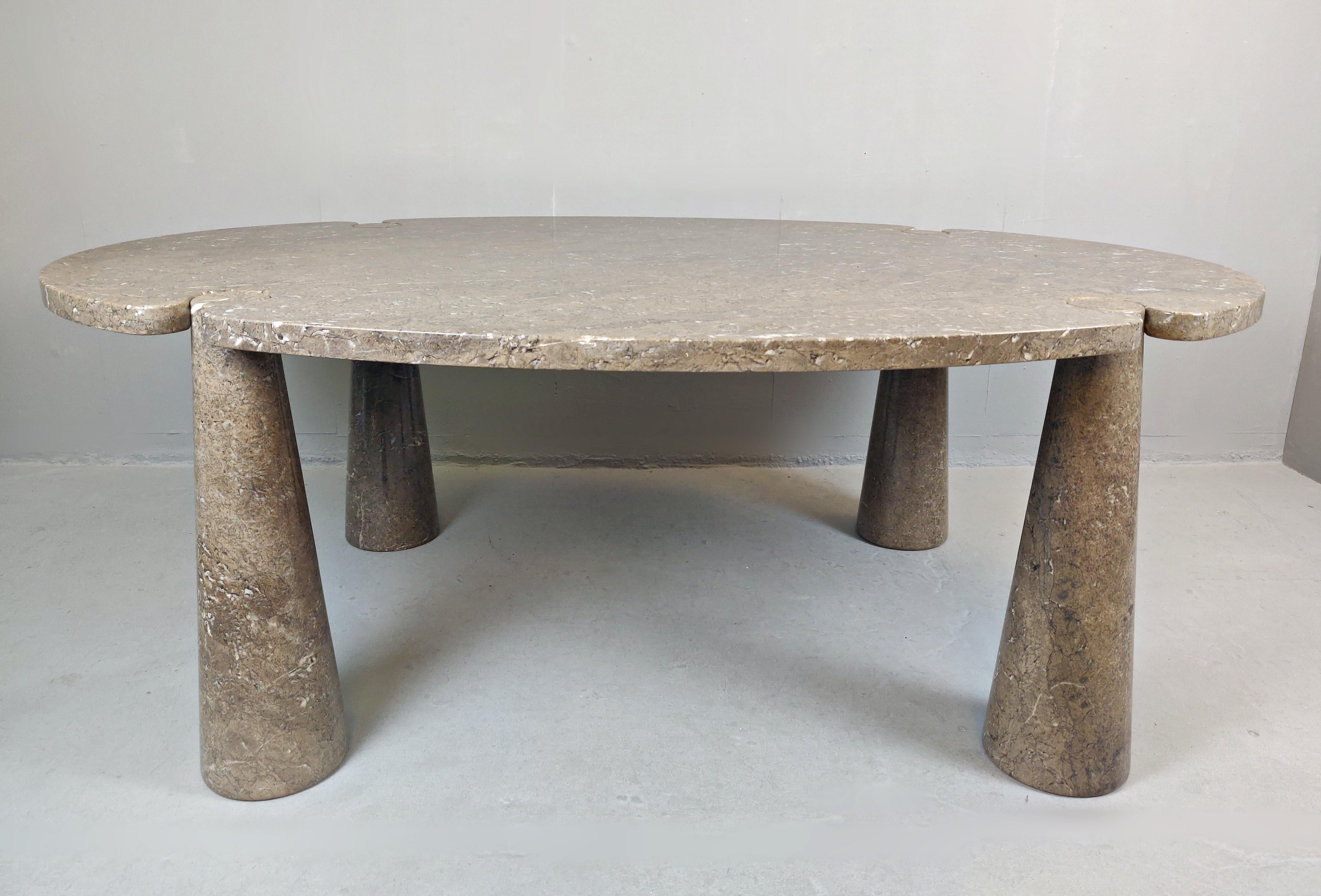 Italian Mid-Century Modern Angelo Mangiarotti 'Eros' Oval Mondragone Marble Dining Table