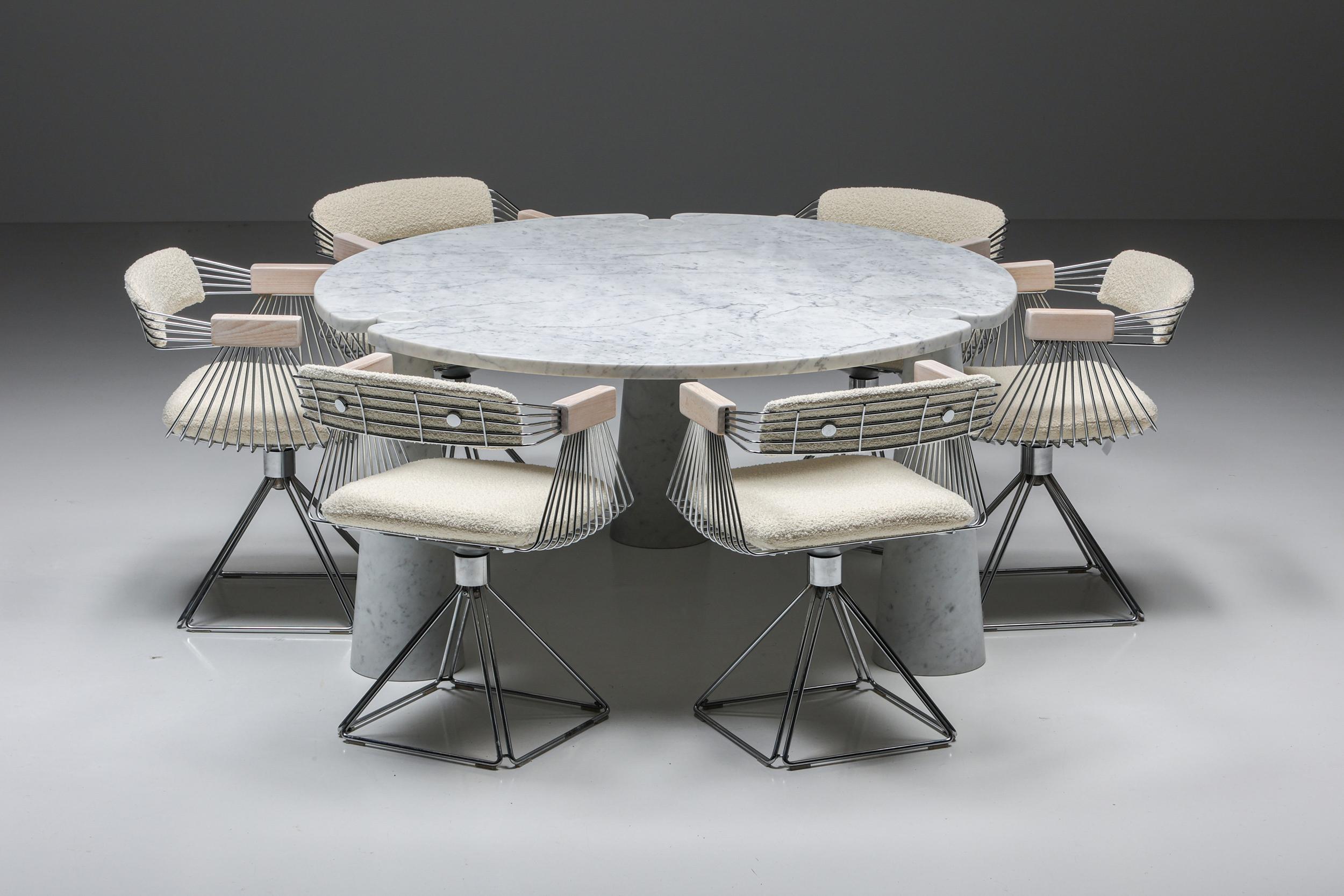 Angelo Mangiarotti 'Eros' Round Marble Dining Table, Italy, 1970s For Sale 6