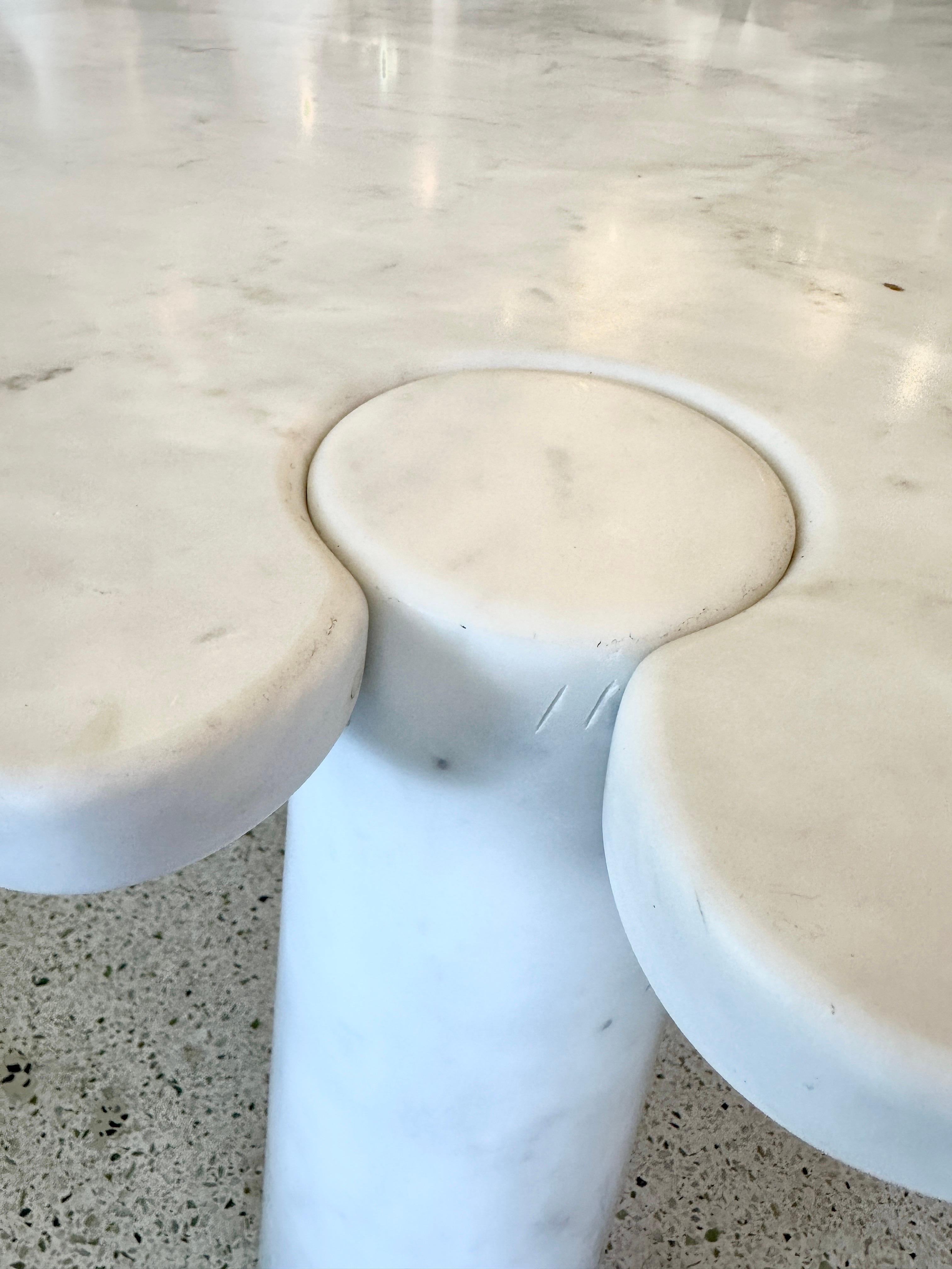 Mid-Century Modern Angelo Mangiarotti 'Eros' Round Marble Dining Table, Italy, 1970s For Sale