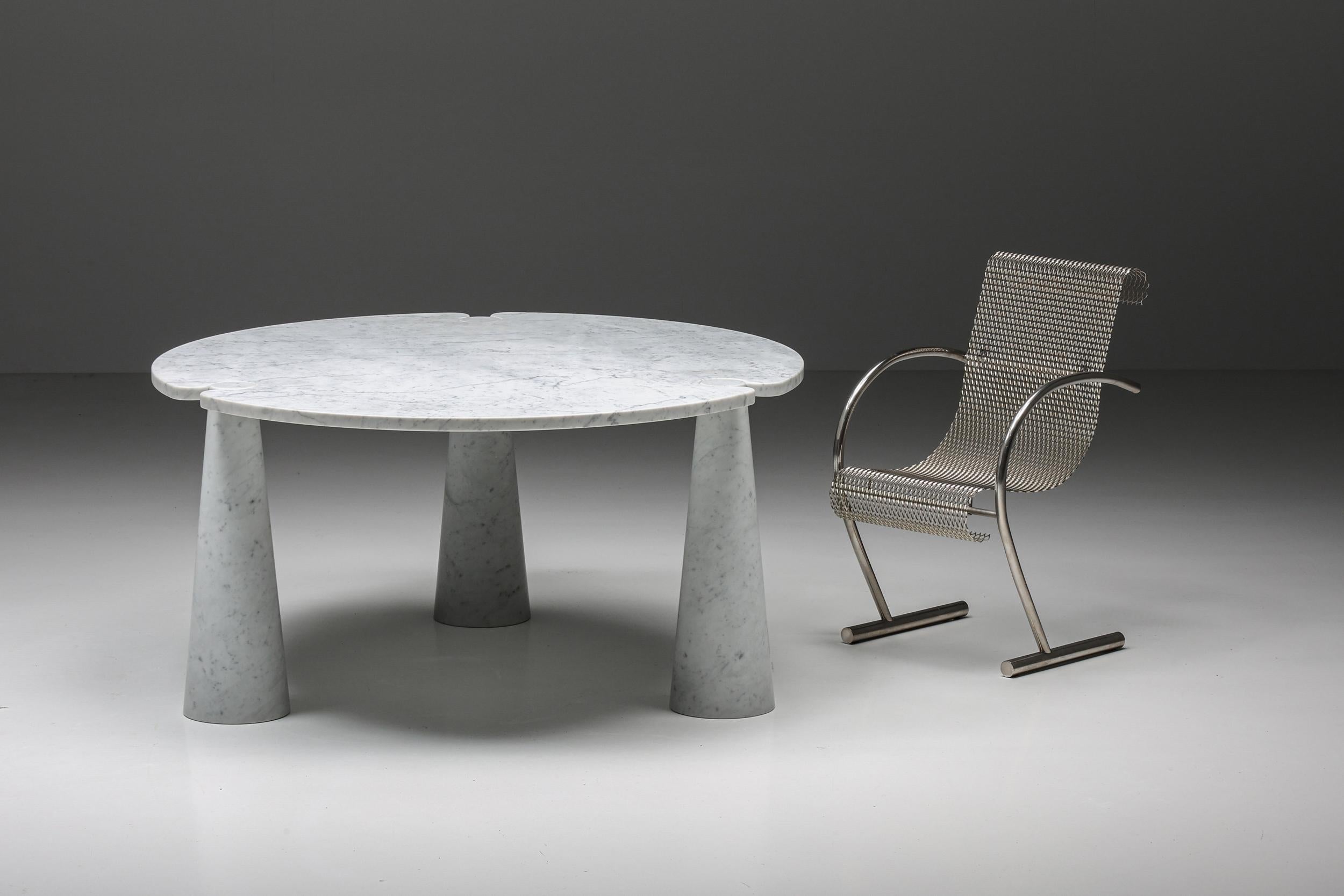 Angelo Mangiarotti 'Eros' Round Marble Dining Table, Italy, 1970's In Excellent Condition In Antwerp, BE