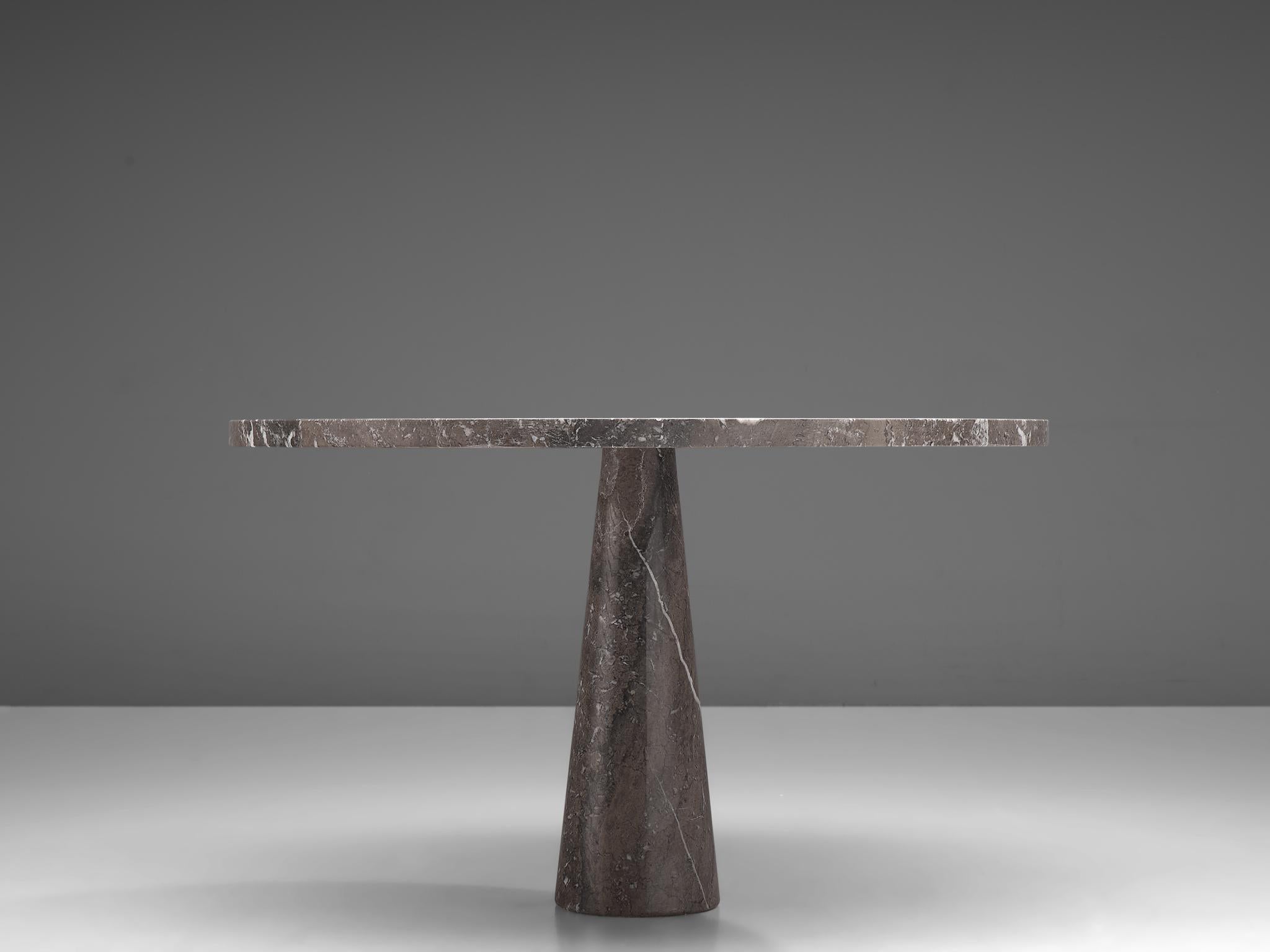 Post-Modern Angelo Mangiarotti 'Eros' Round Table in Grey Marble