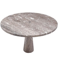 Angelo Mangiarotti 'Eros' Round Table in Grey Marble