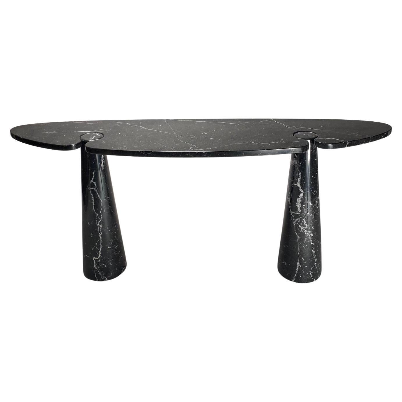 Angelo Mangiarotti, "Eros" series console, black Marquina marble. Skipper, Italy For Sale