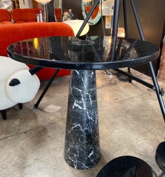 Angelo Mangiarotti 'Eros' Side Table in Black Marble, Italy, 1970
