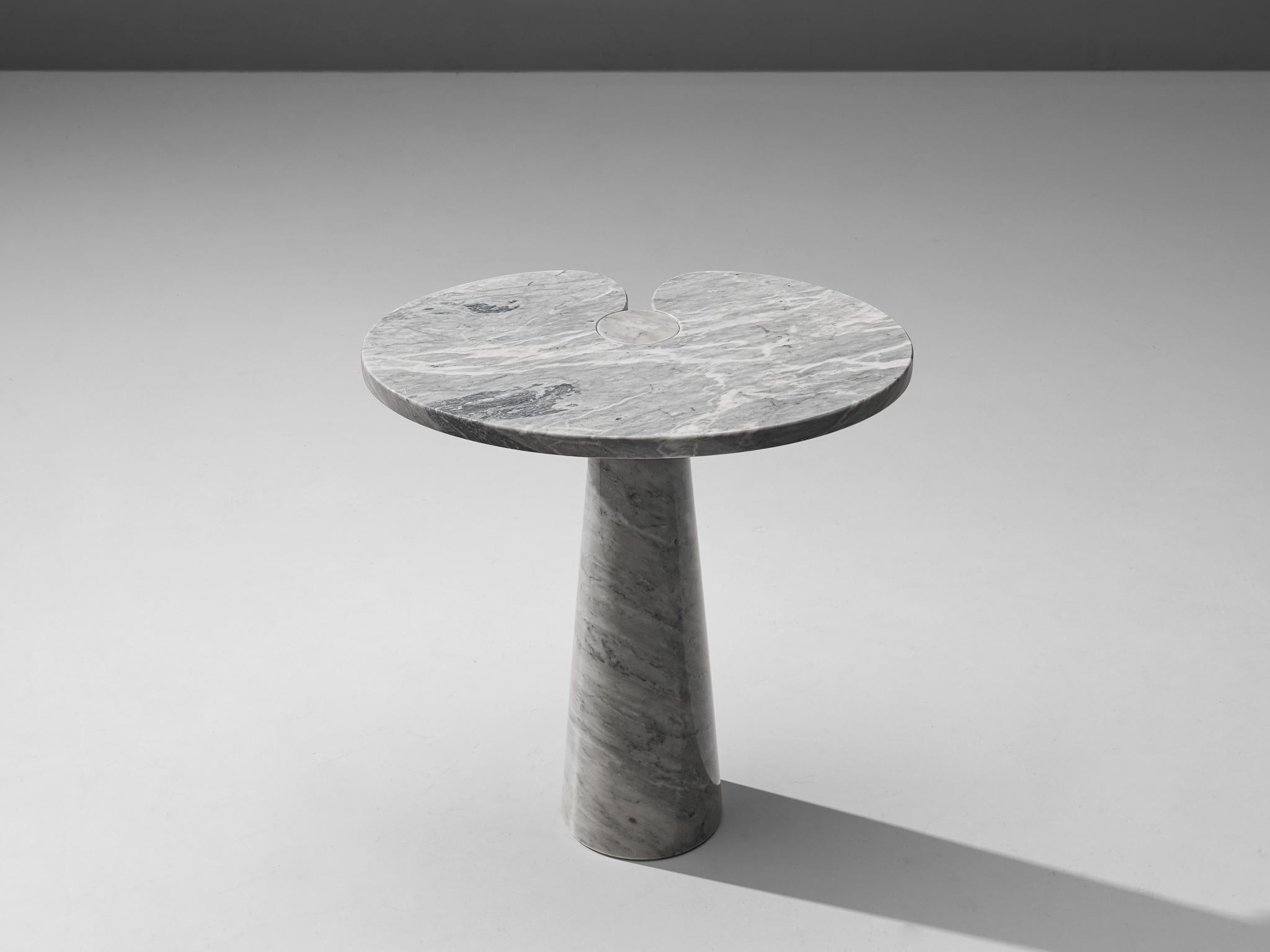 Italian Angelo Mangiarotti 'Eros' Side Table in Carrara Marble