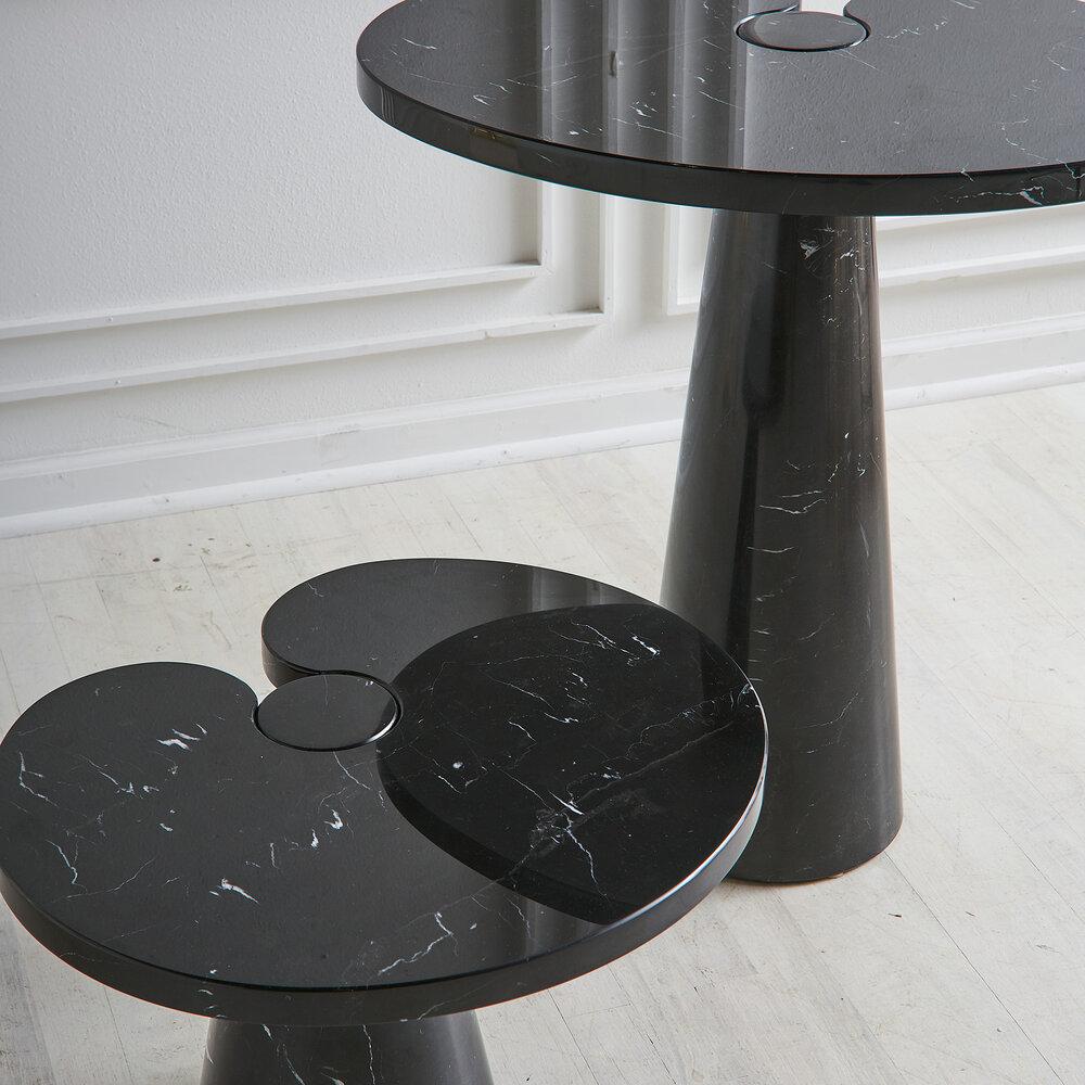 Modern Short Angelo Mangiarotti Eros Side Table in Nero Marquina Marble