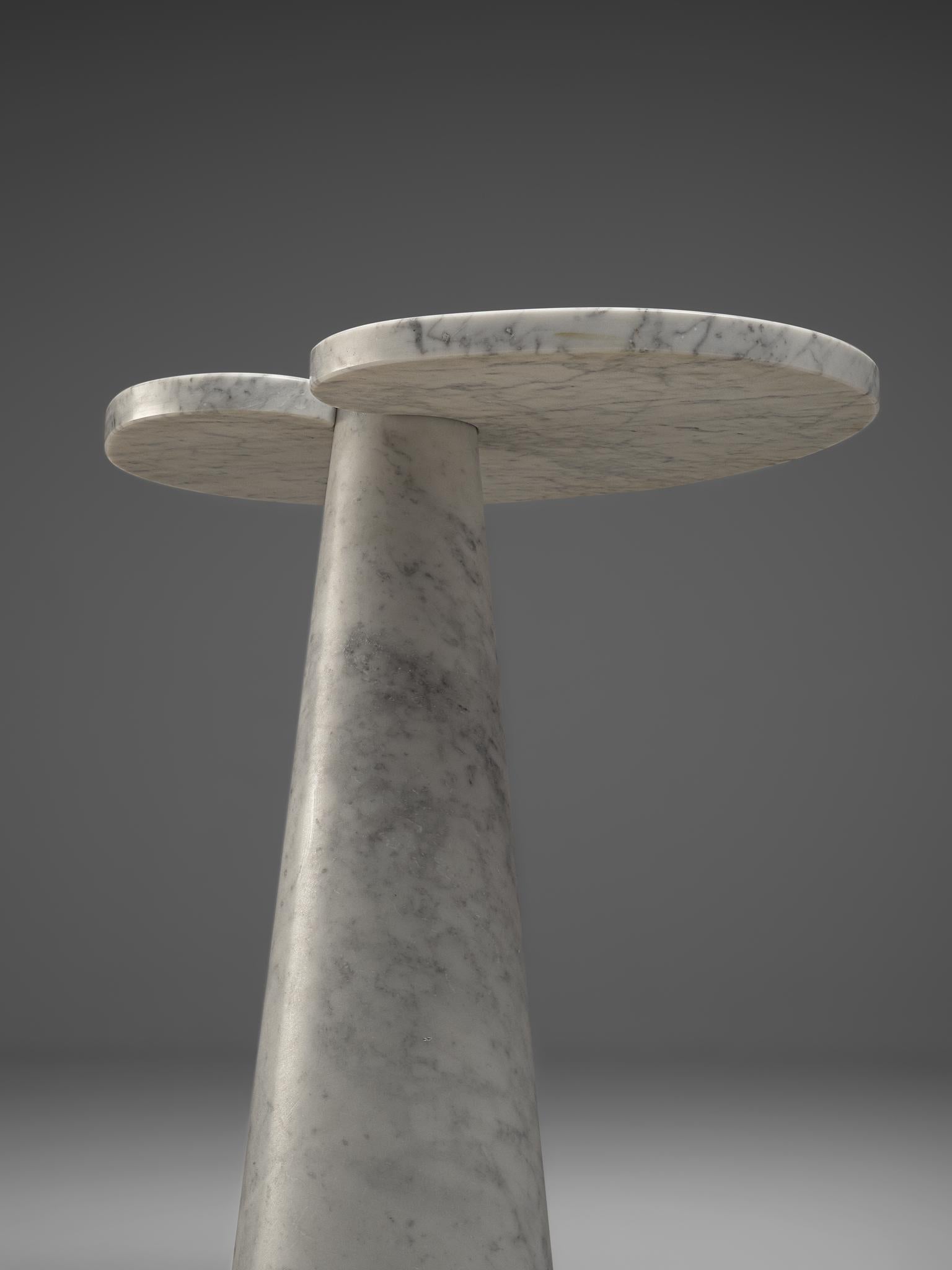 Italian Angelo Mangiarotti 'Eros' Side Table in White Marble