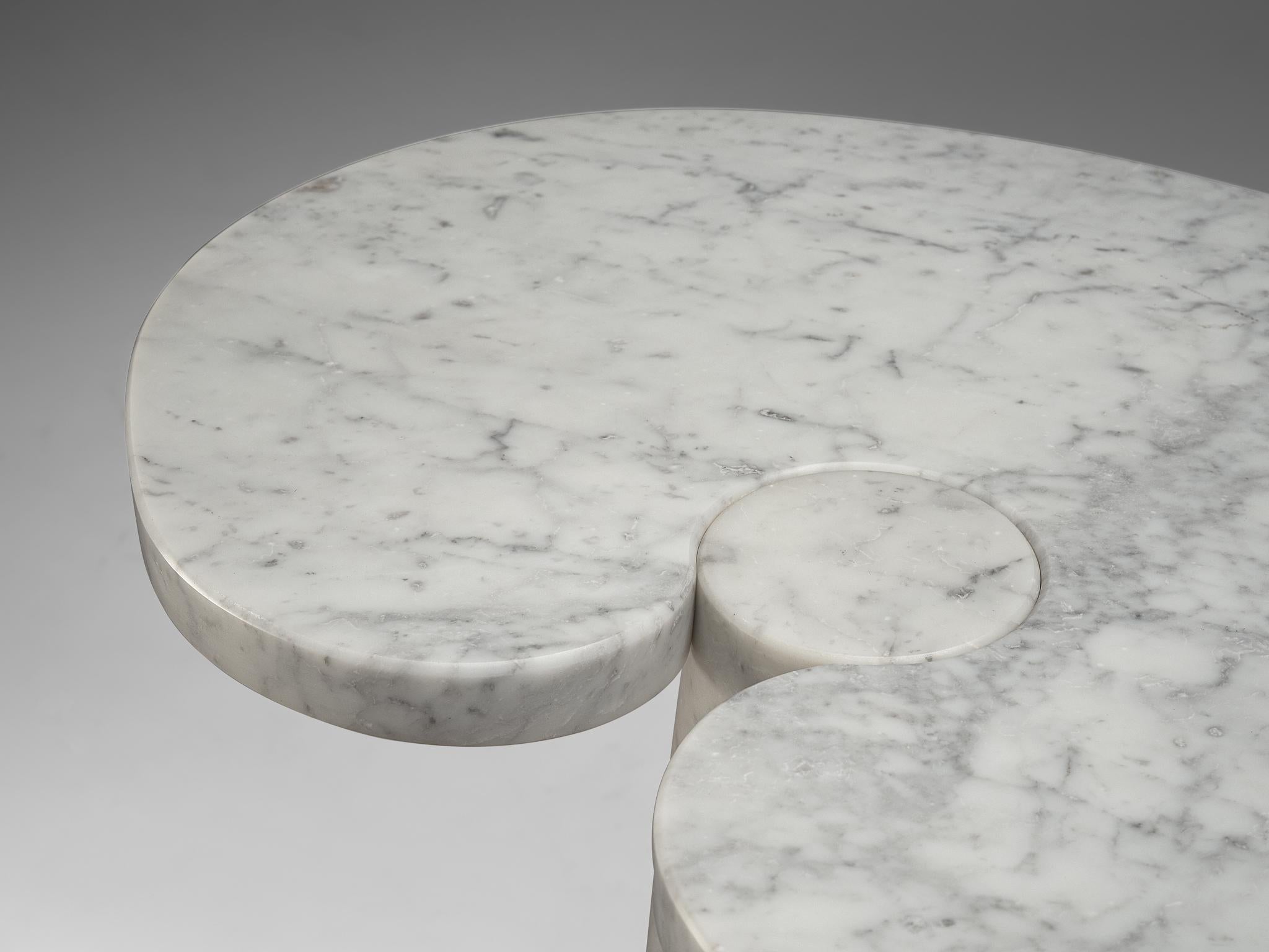 Late 20th Century Angelo Mangiarotti 'Eros' Side Table in White Marble