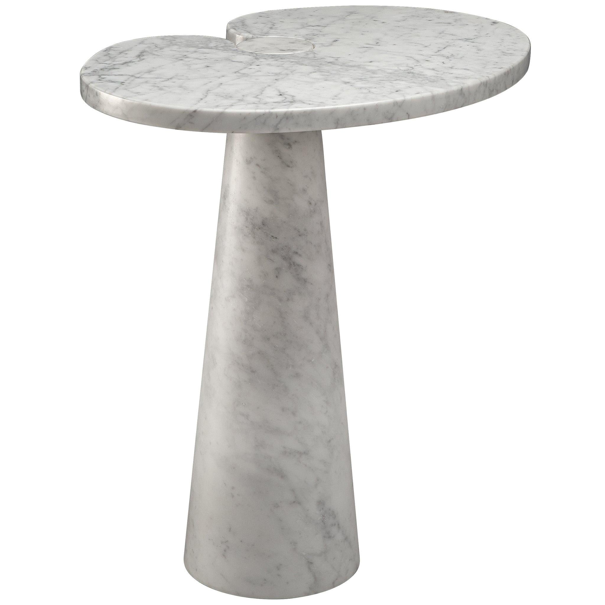 Angelo Mangiarotti 'Eros' Side Table in White Marble
