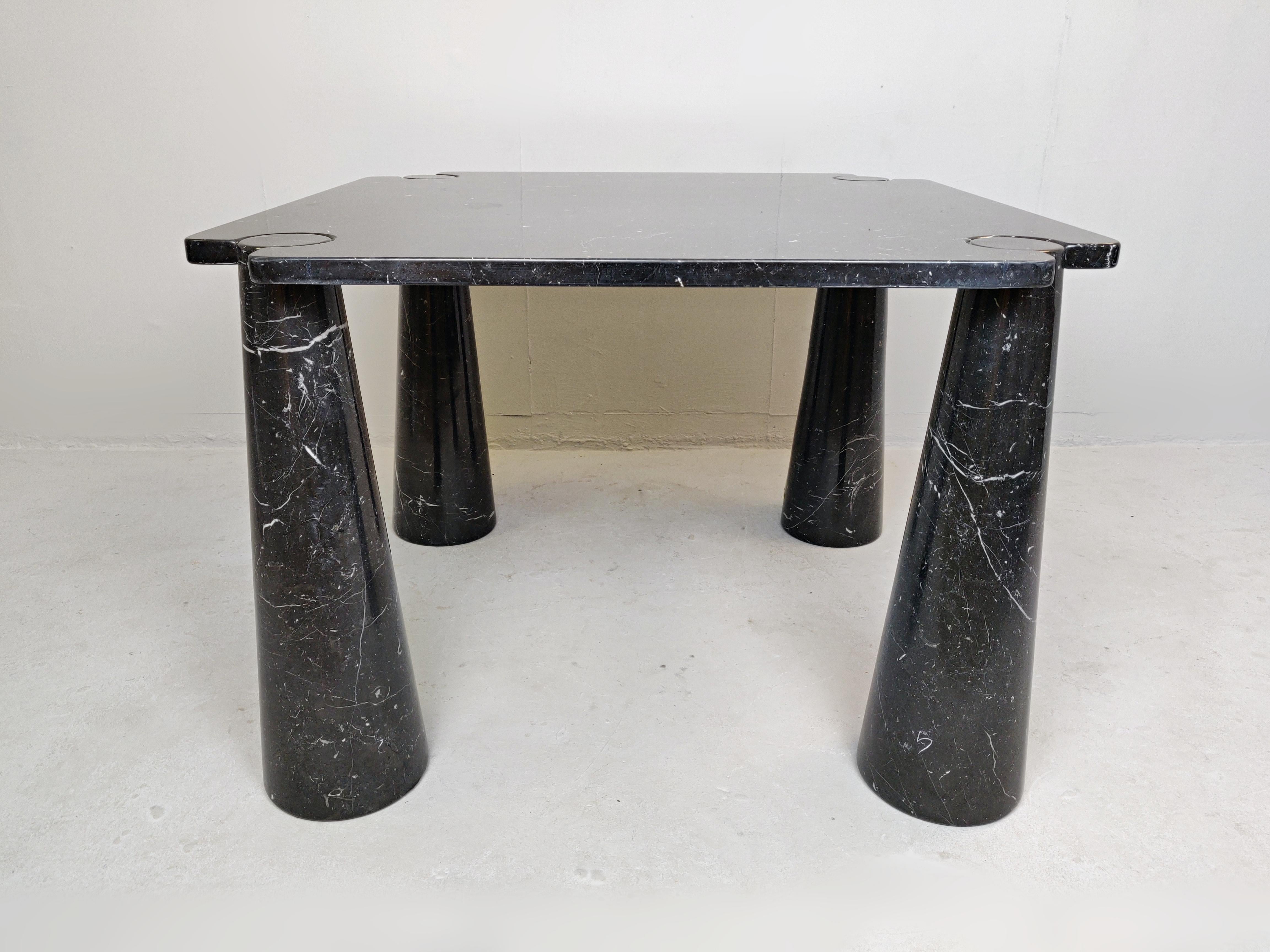 Angelo Mangiarotti 'Eros' square marble dining table.
 