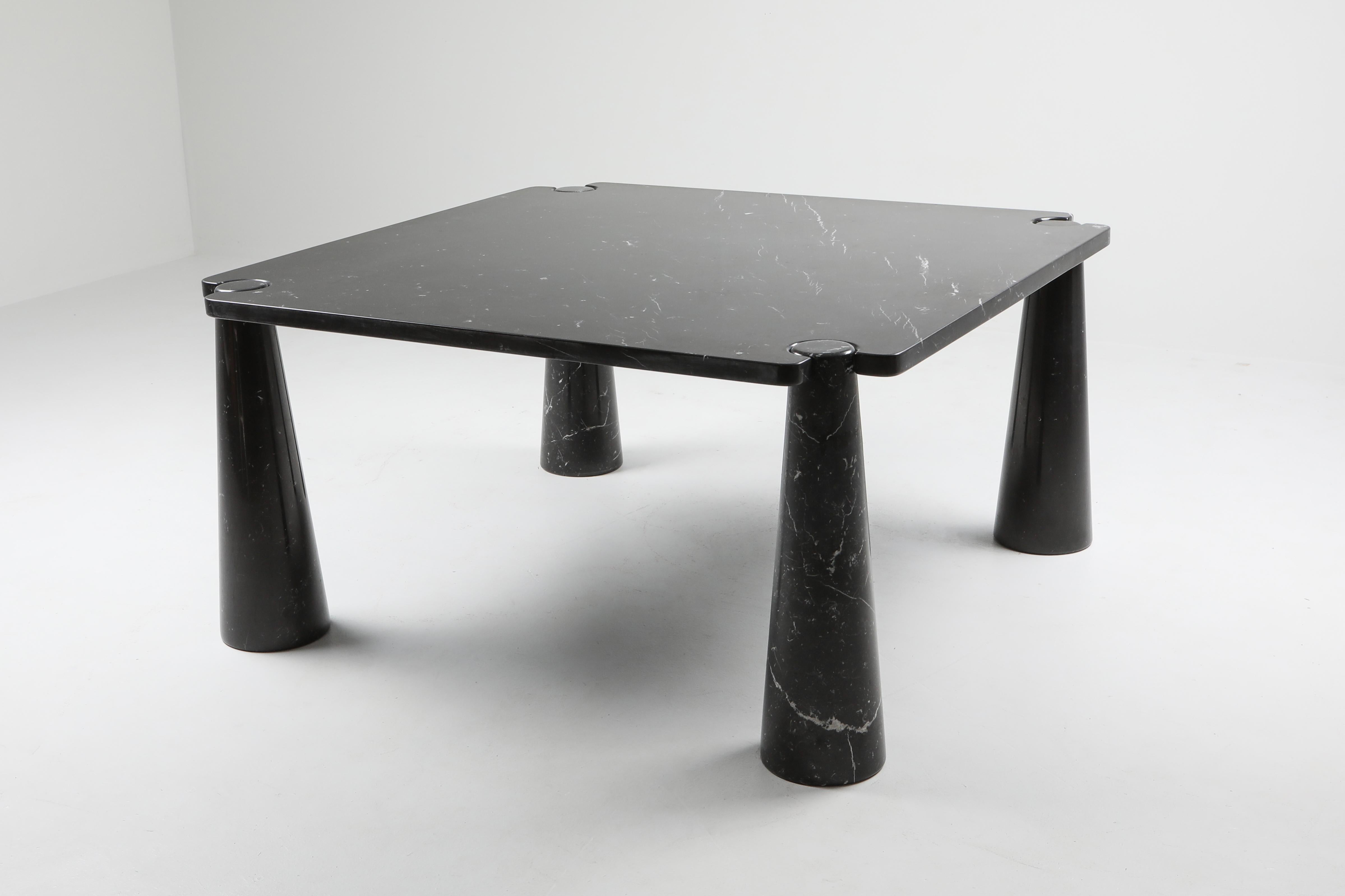 European Angelo Mangiarotti 'Eros' Square Marble Dining Table