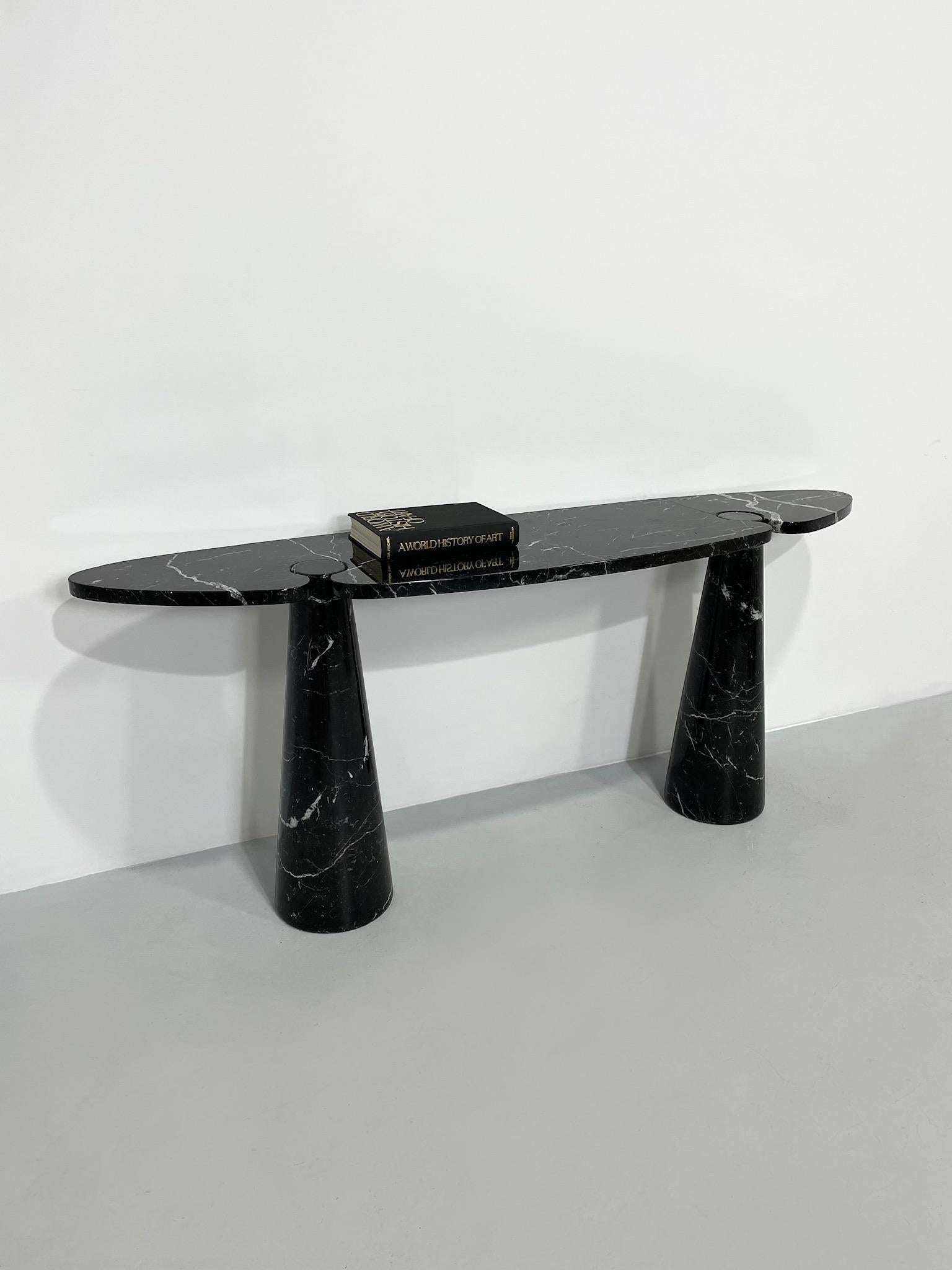 Late 20th Century Angelo Mangiarotti Eros Style Console Table For Sale