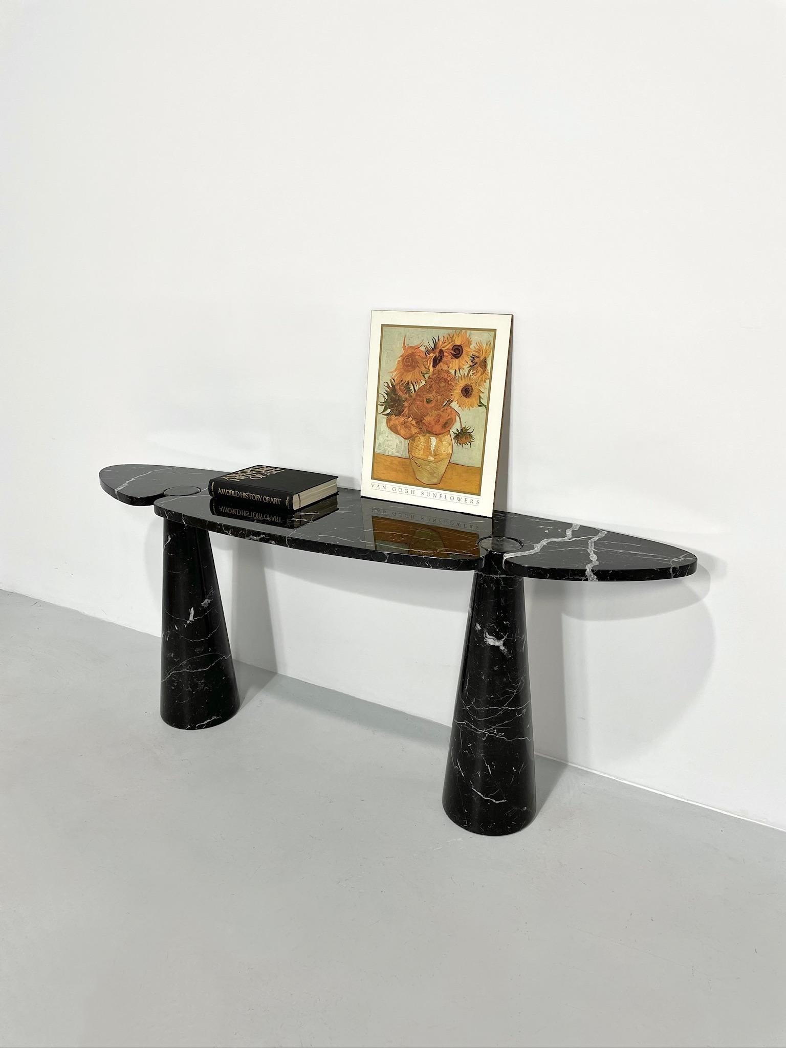 Marble Angelo Mangiarotti Eros Style Console Table For Sale
