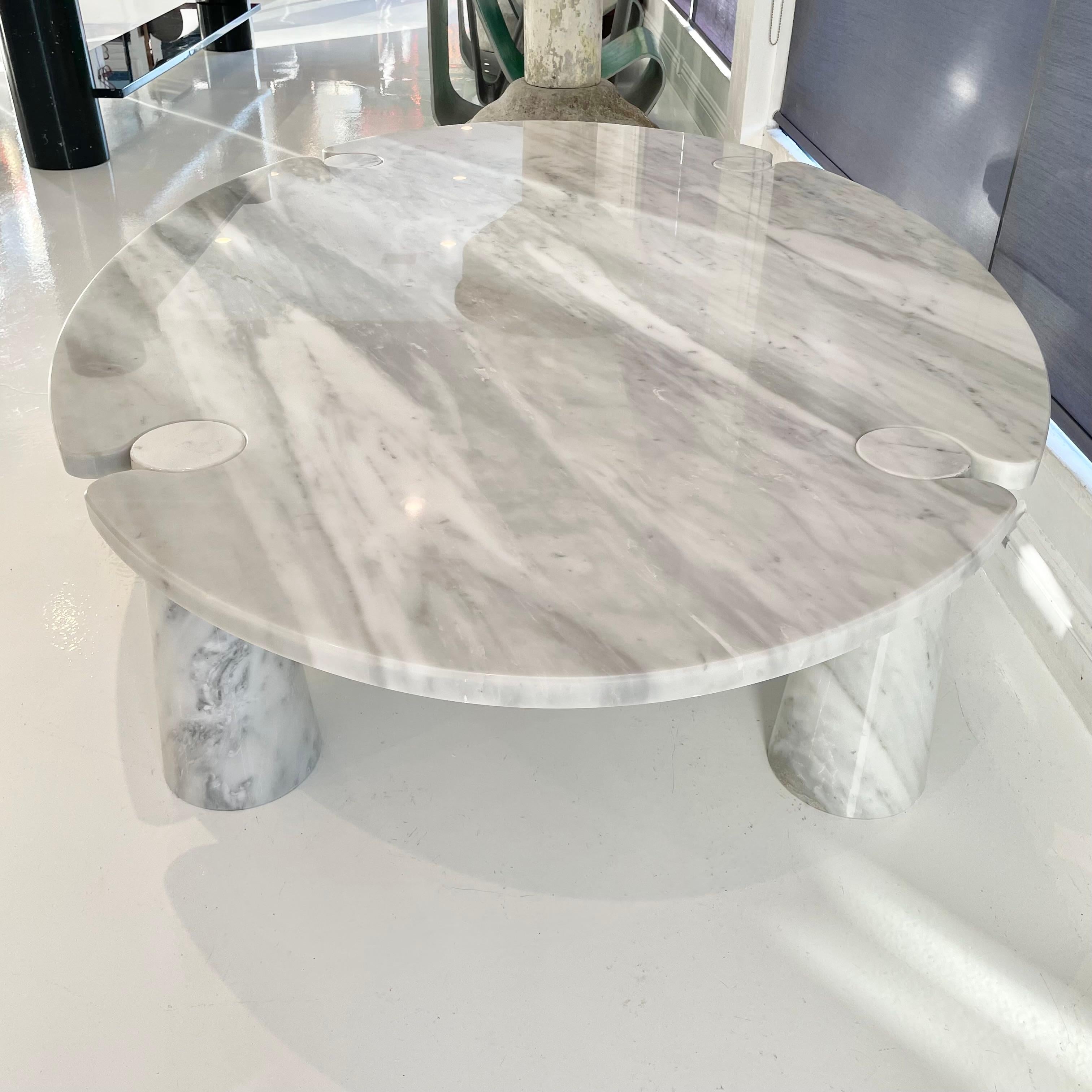 Angelo Mangiarotti 'Eros' White Carrara Marble Cocktail Table, 1970s Italy 5