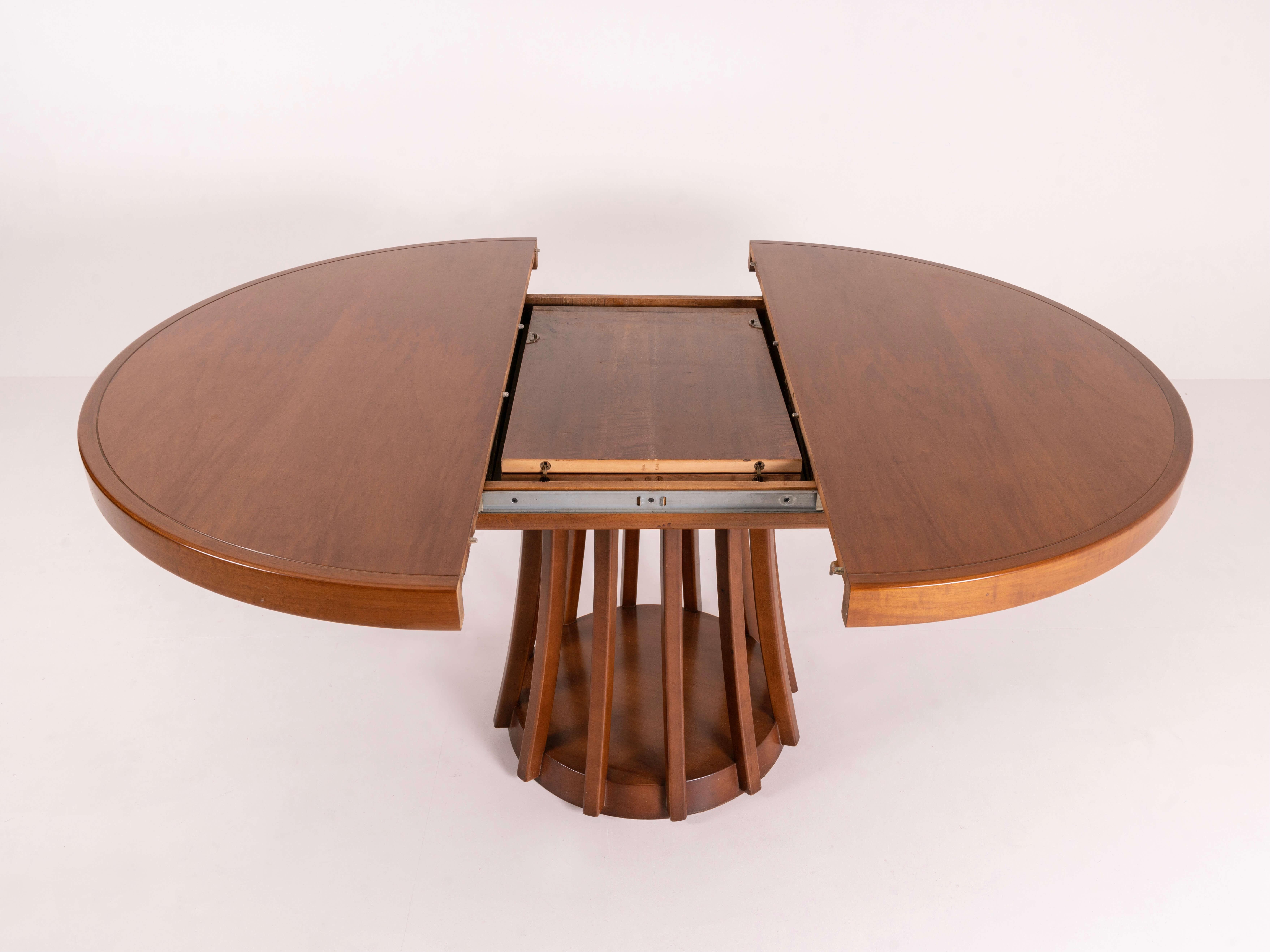 Angelo Mangiarotti Extendable Dining Table in Walnut, Italy 1970s 2