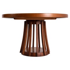 Angelo Mangiarotti Extendable Dining Table in Walnut, Italy 1970s