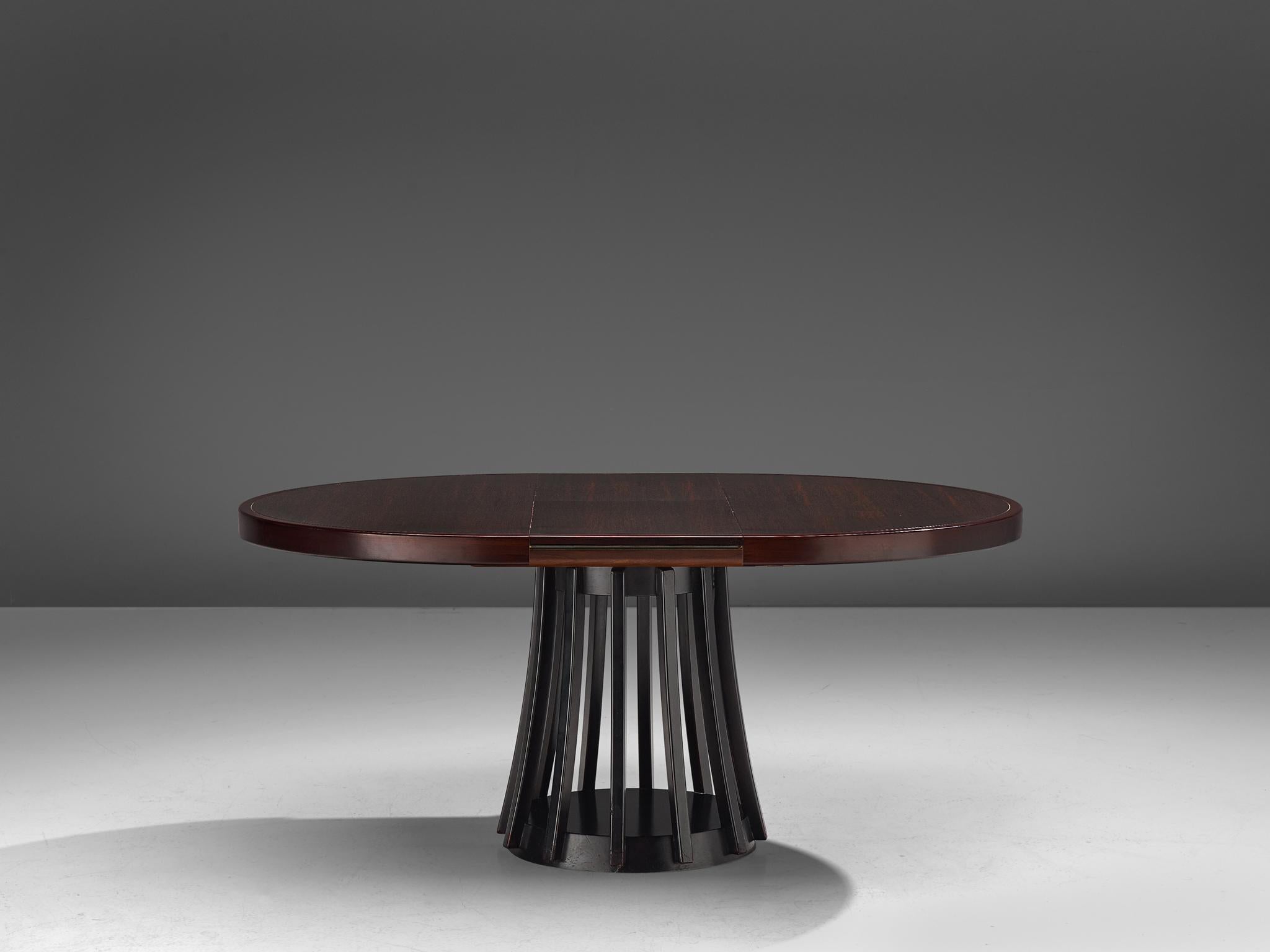 Mid-Century Modern Angelo Mangiarotti Extendable Table in Mahogany