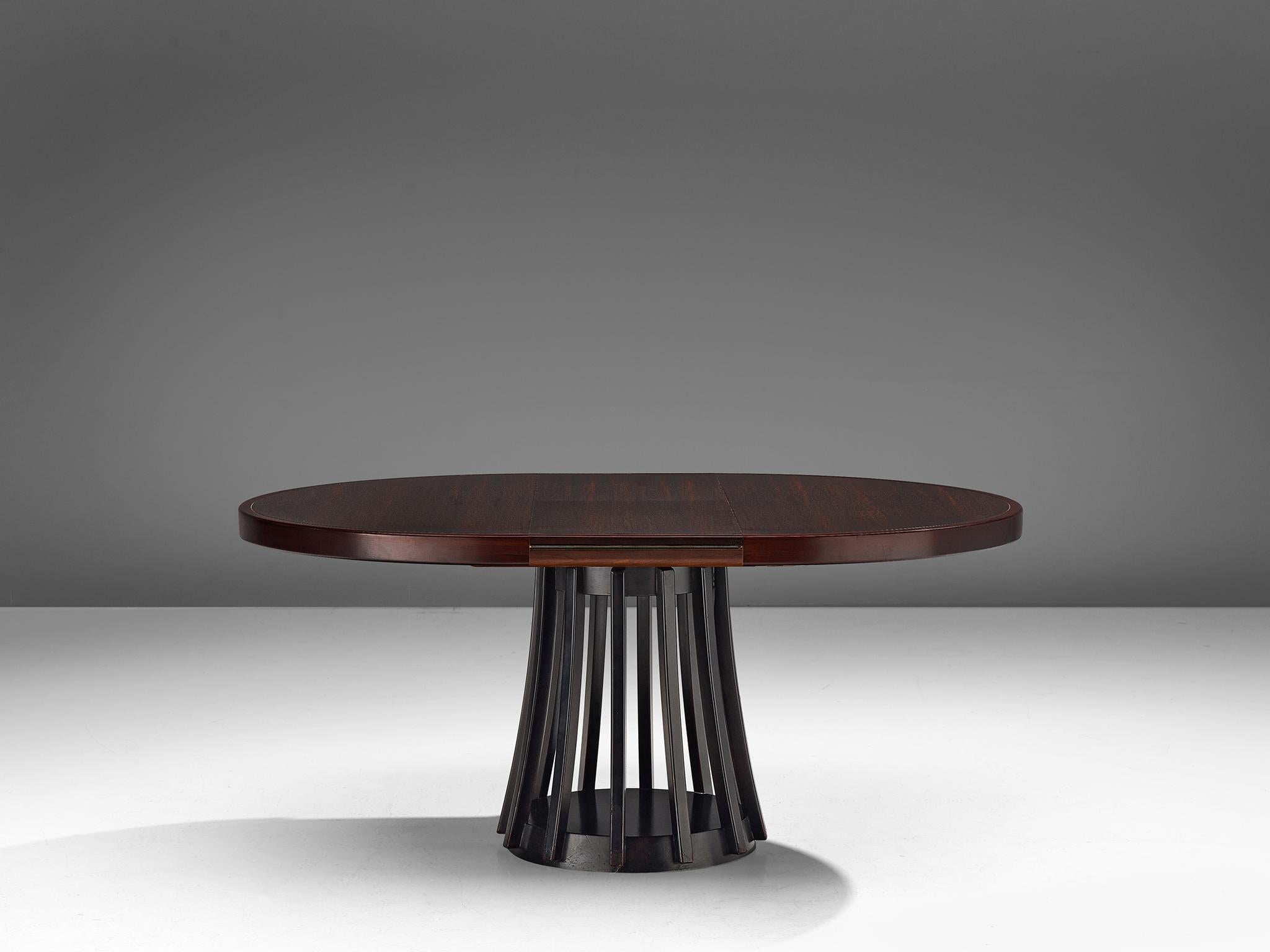 Mid-Century Modern Angelo Mangiarotti Extendable Table in Mahogany