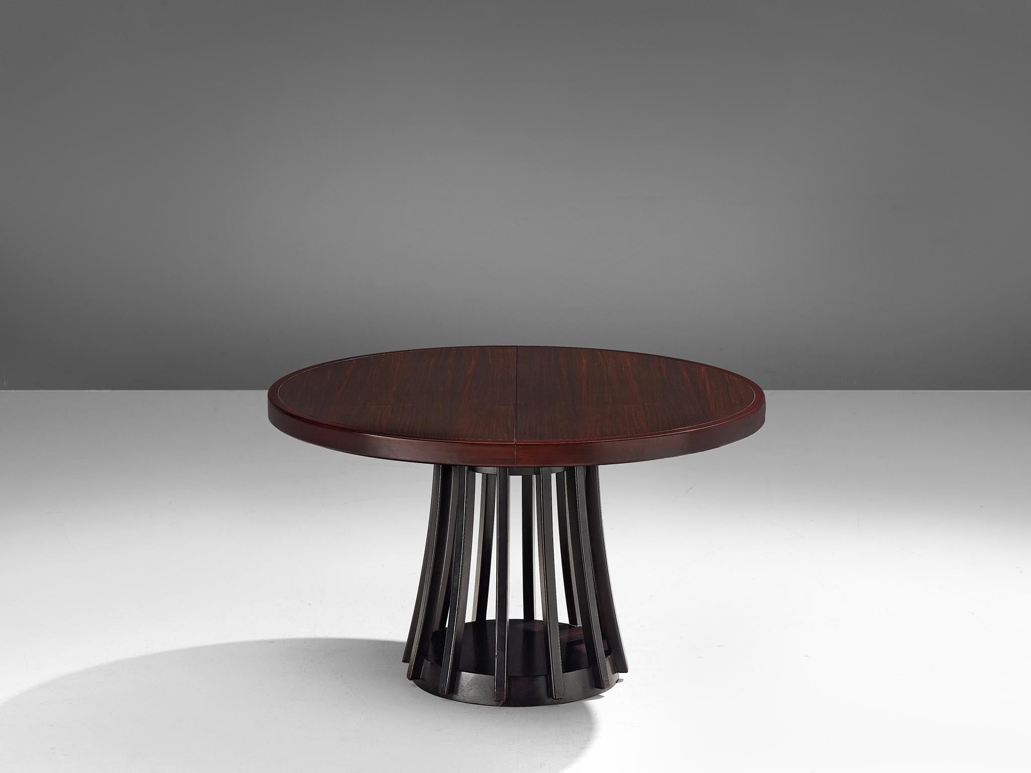 Angelo Mangiarotti Extendable Table in Mahogany In Good Condition In Waalwijk, NL