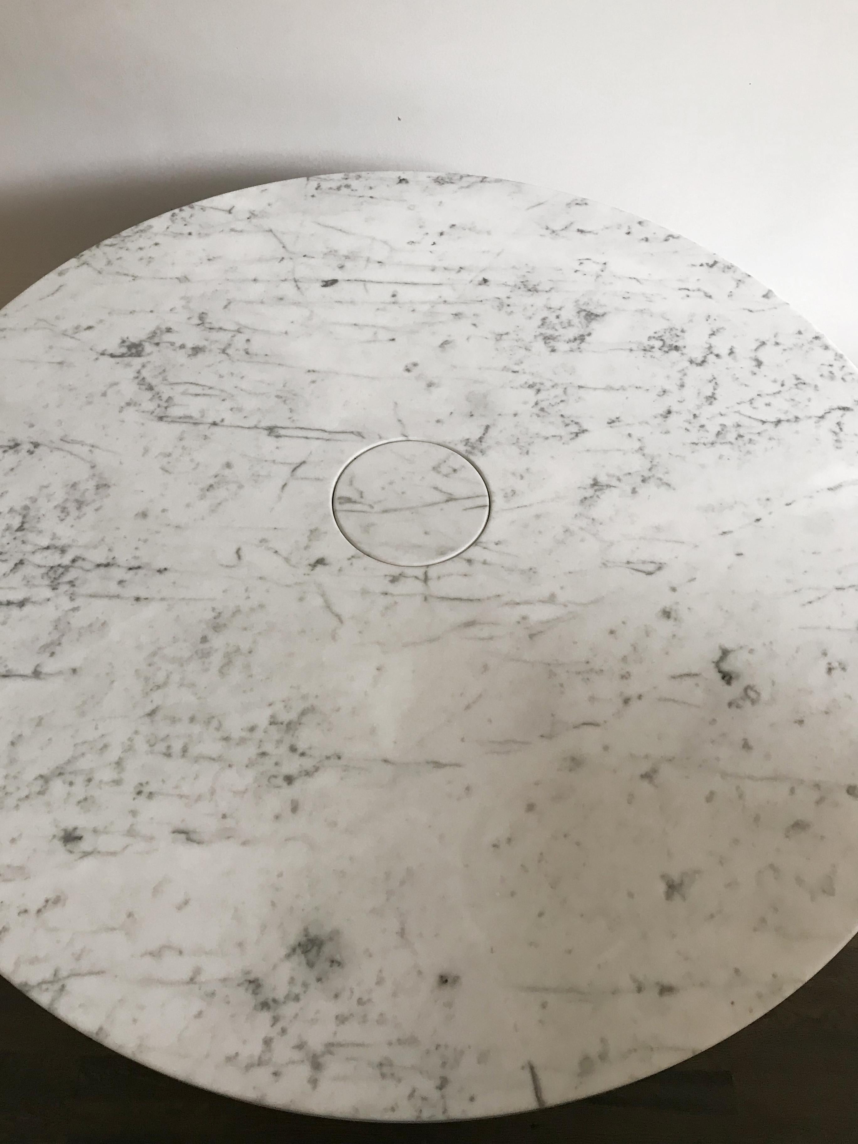 Modern Angelo Mangiarotti for Agapecasa Italian Eros White Carrara Marble Table For Sale